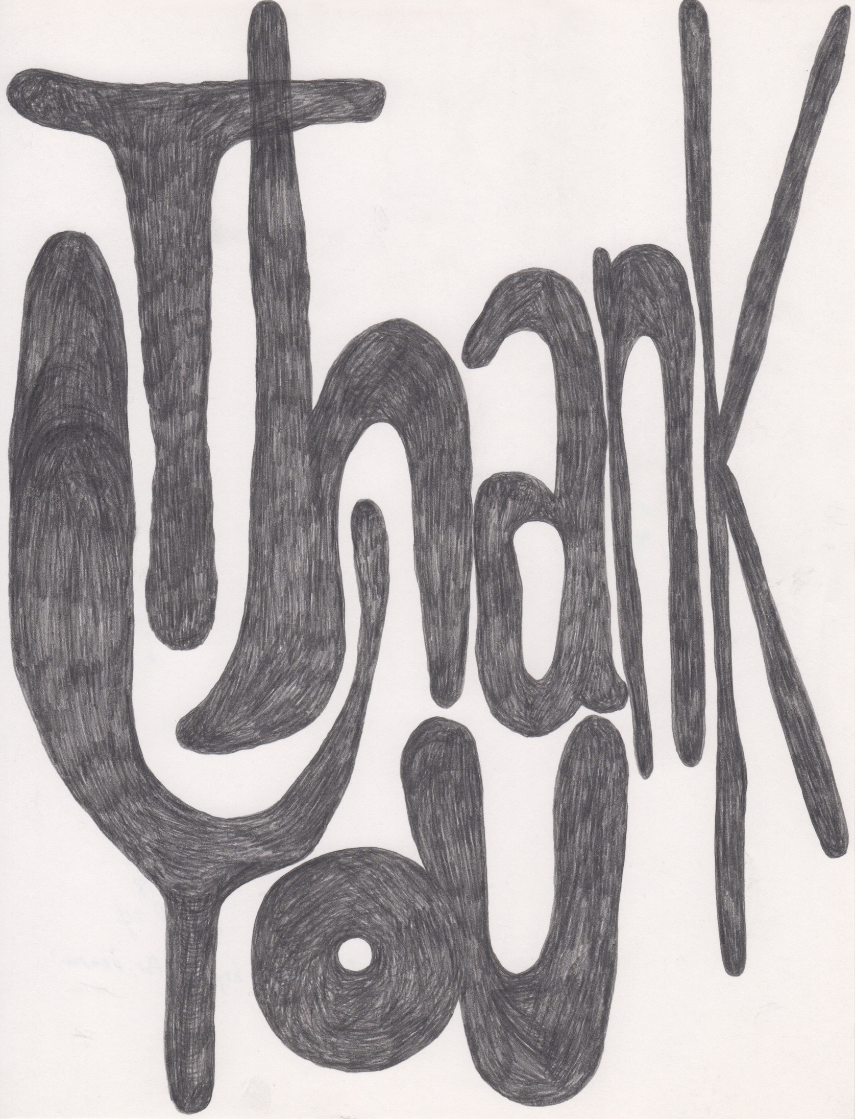    Thank You  , 2018 Pencil on paper 11x8.5 in 