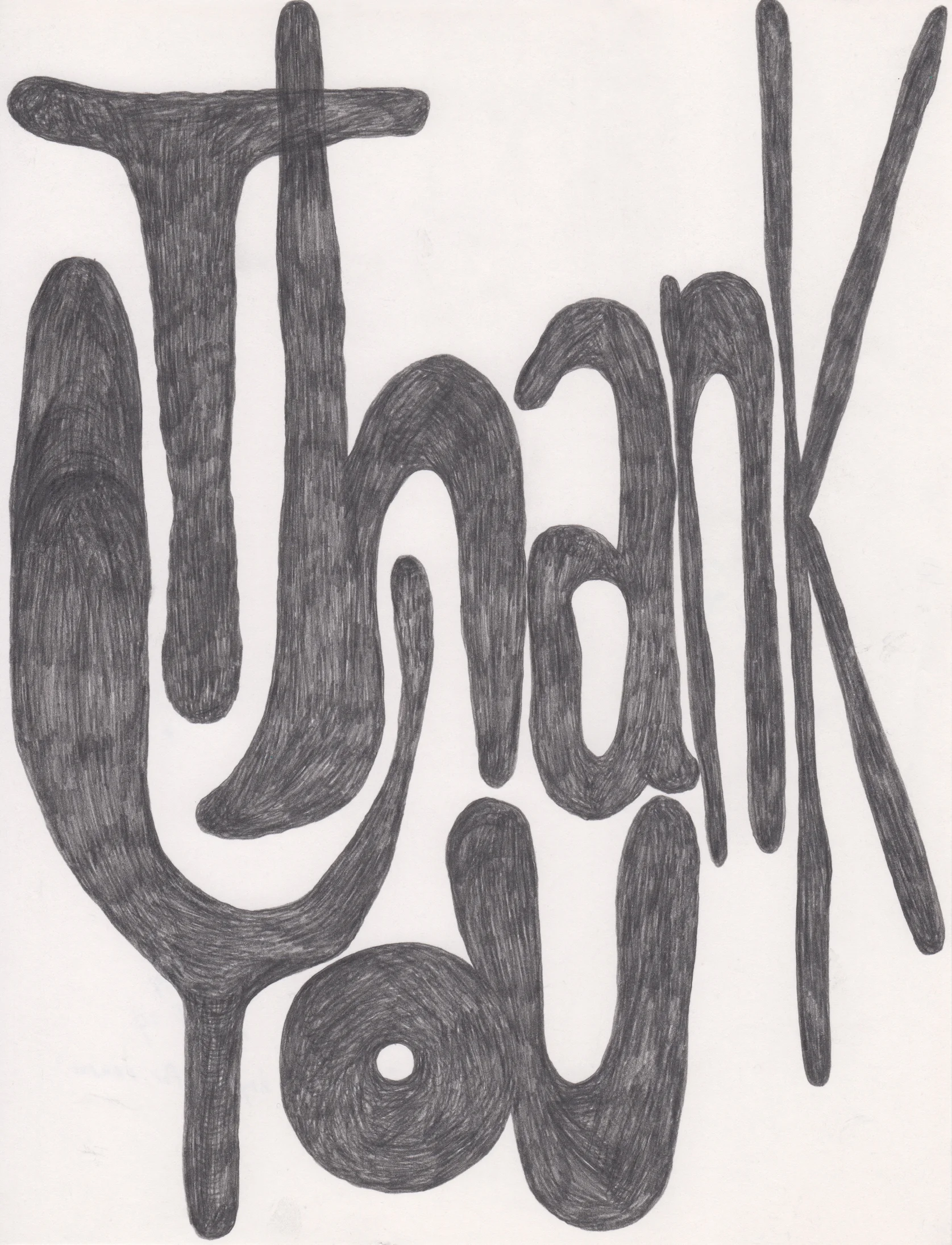 Thank You , 2018 Pencil on paper 11x8.5 in