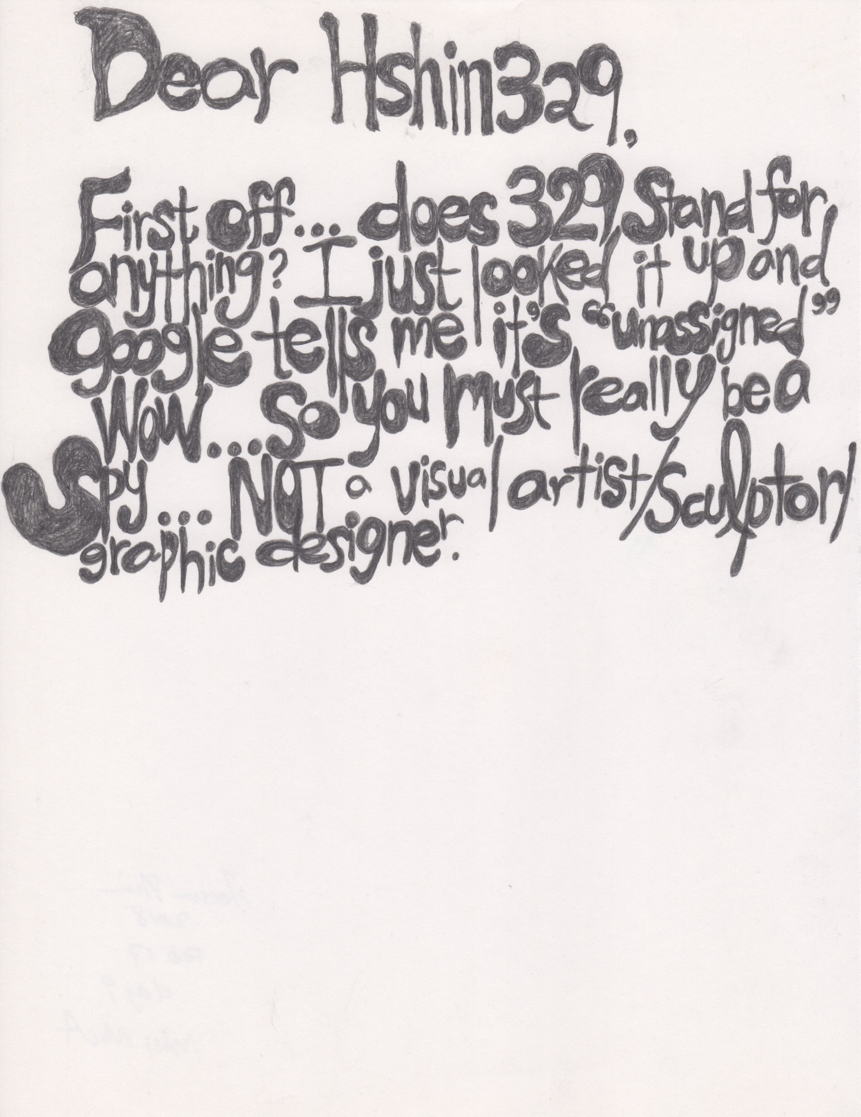 From David , 2018 Pencil on paper 11x8.5 inches