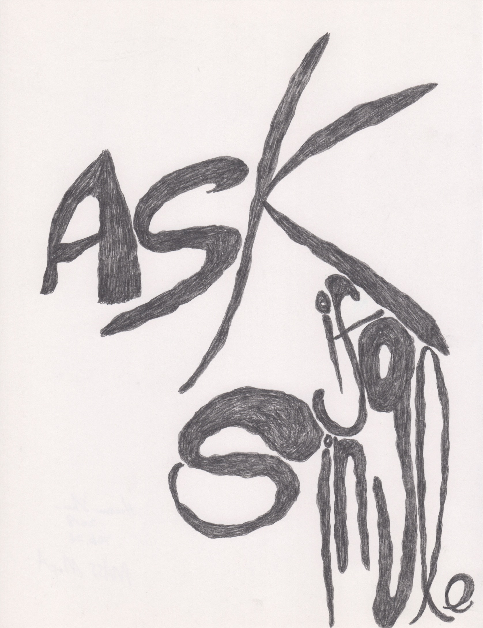    Ask If Single  , 2018 Pencil on paper 11x8.5 in 