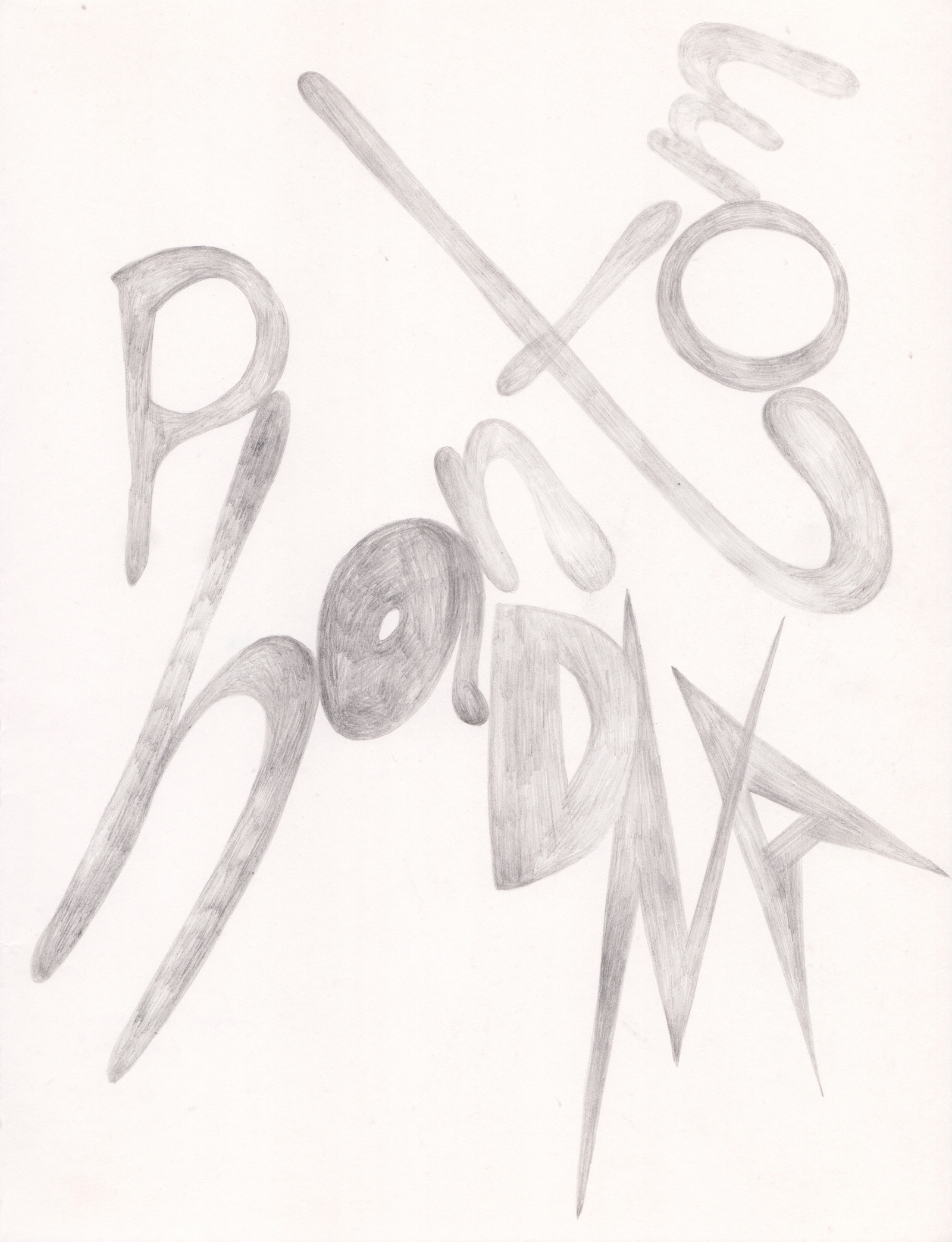    Phantom DNA  , 2019 Pencil on paper 11x8.5 inches 