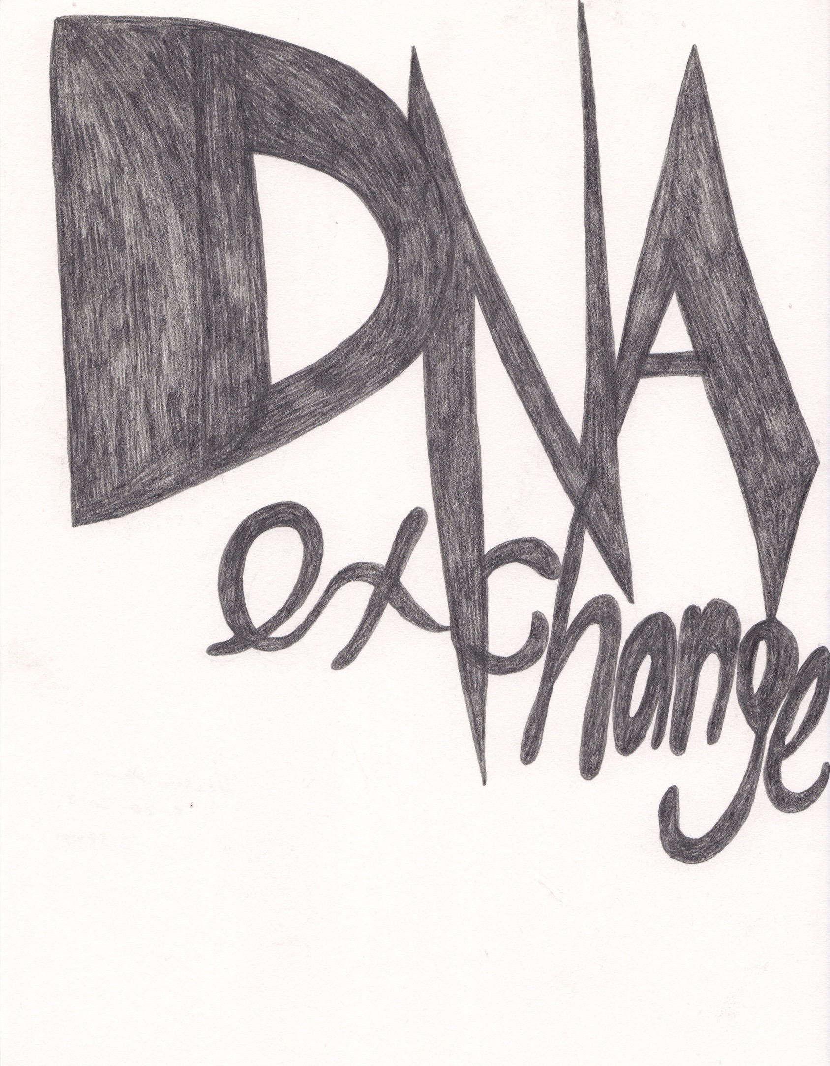    DNA Exchange  , 2019 Pencil on paper 11x8.5 inches 