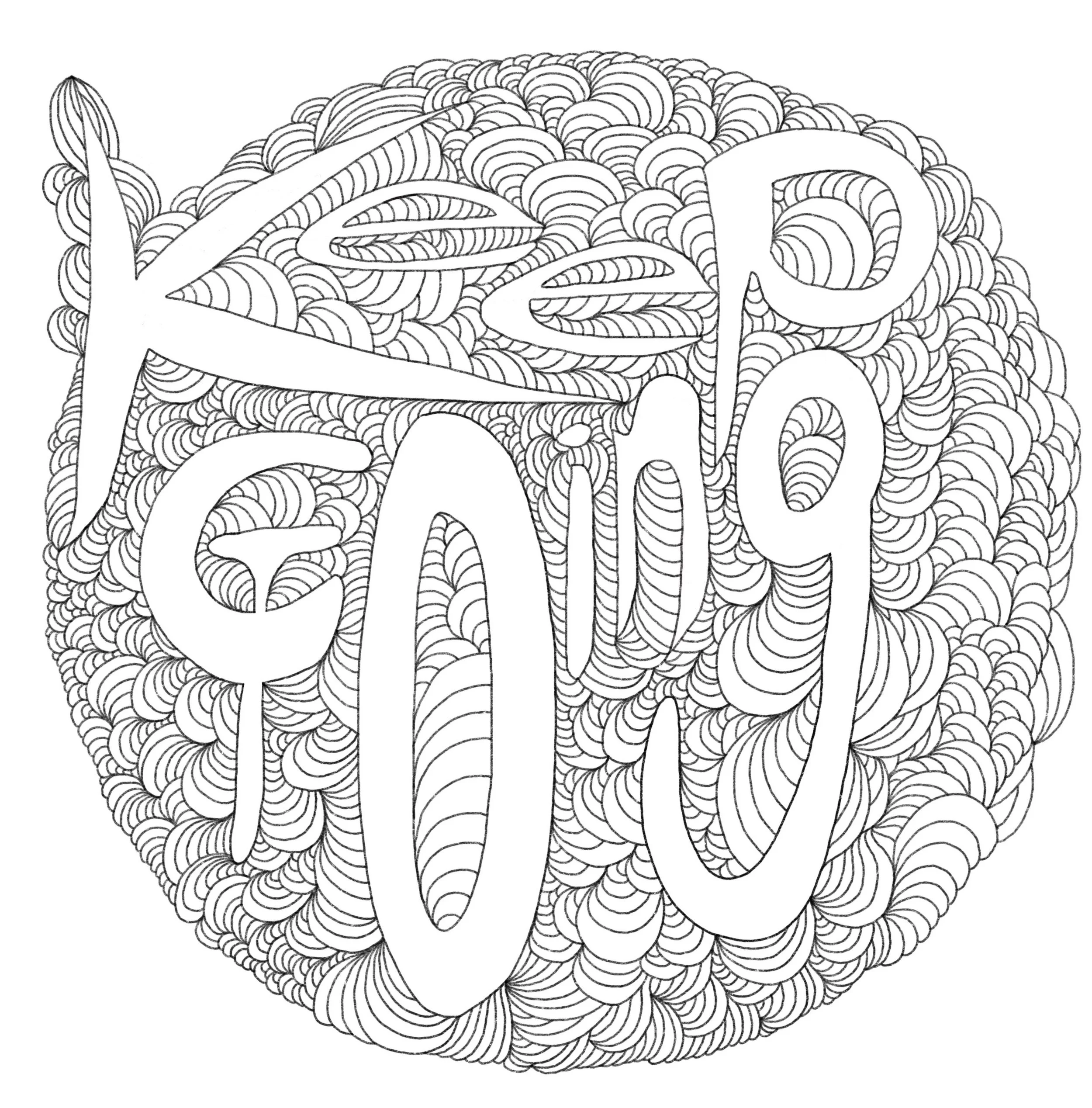    Keep Going  , 2025 digital drawing 8.5 × 8.5 inches  Selected pages from  Coloring Myself Whole  