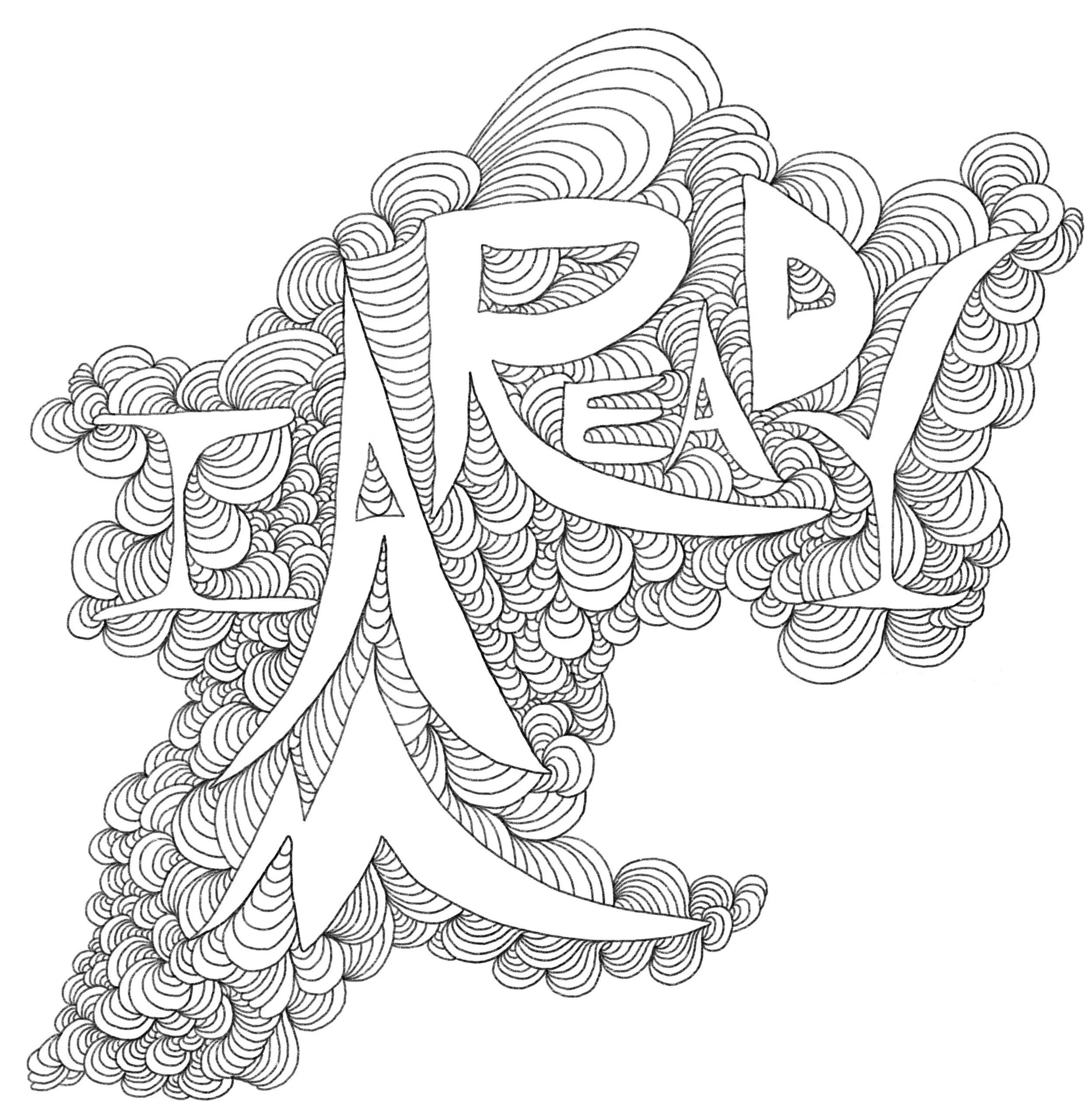    I Am Ready  , 2025 digital drawing 8.5 × 8.5 inches  Selected pages from  Coloring Myself Whole  