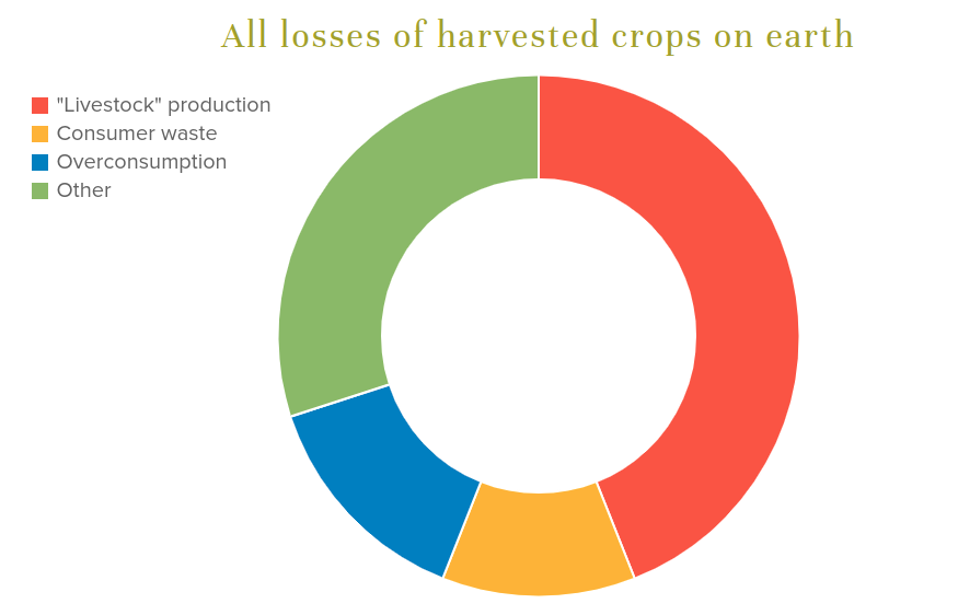 Source: University of Edinburgh research as explained by Food Navigator, "Consumer waste and livestock biggest inefficiencies in food production: Study," February 2017