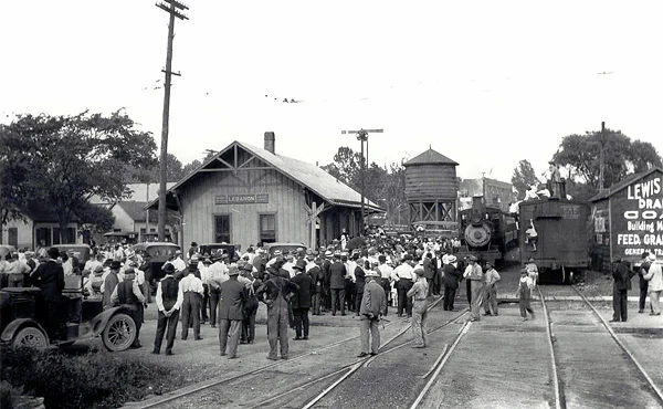 Lebanon Station as viewed from across Broadway St prior to WWI