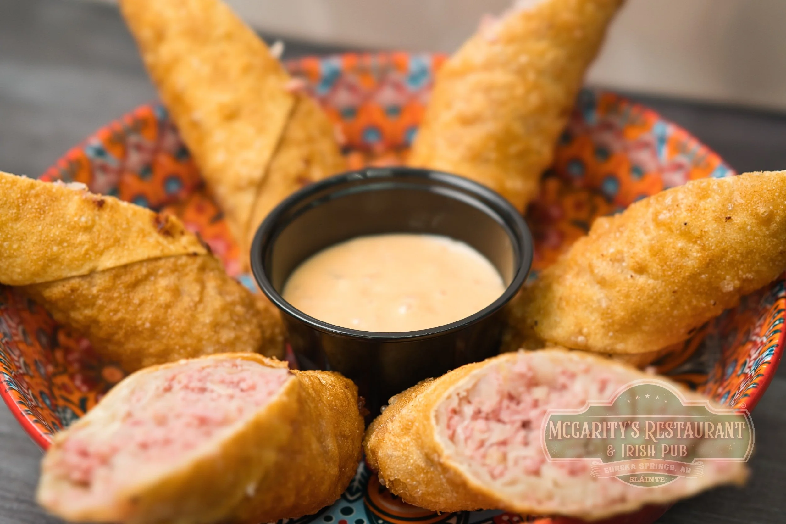 Irish Reuben Egg Rolls at McGarity’s in Eureka Springs.