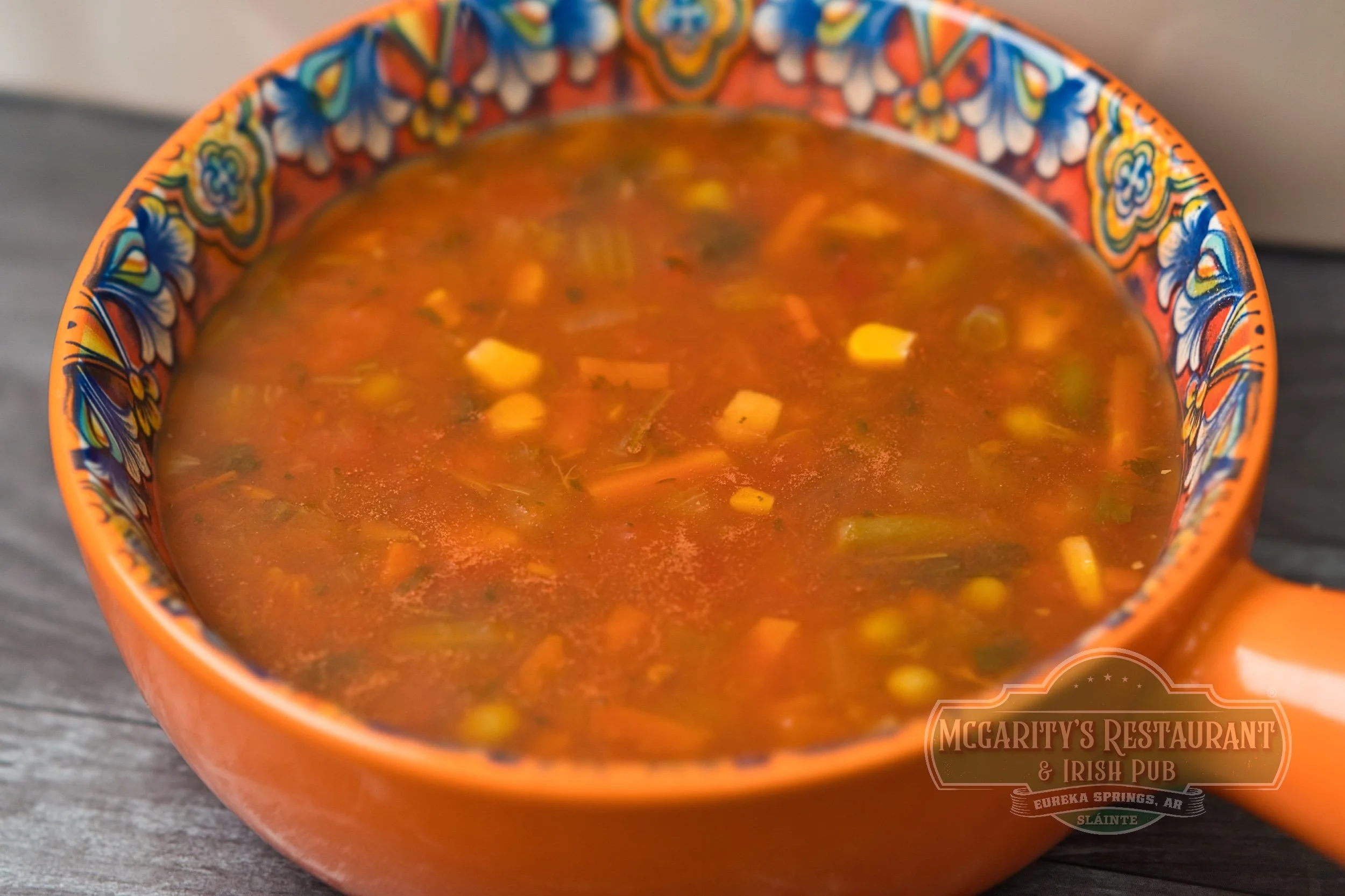 Organic Vegetable Soup at McGarity’s in Eureka Springs.