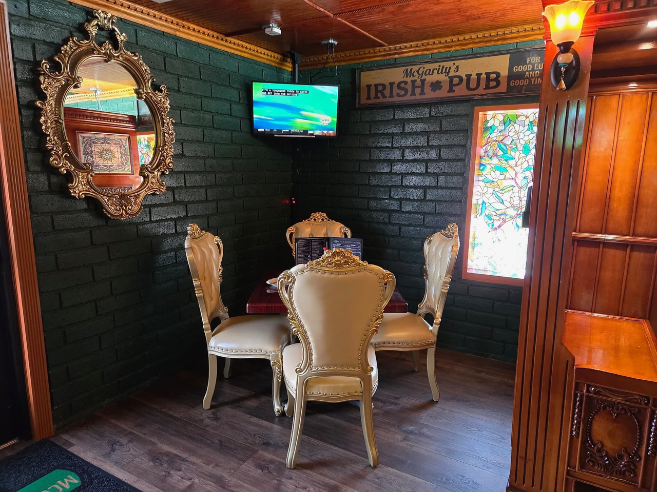 Inside dining table