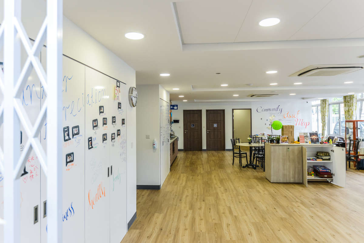 St Luke's ElderCare - Ideapaint on walls & cabinets, revitalising spaces for elderly