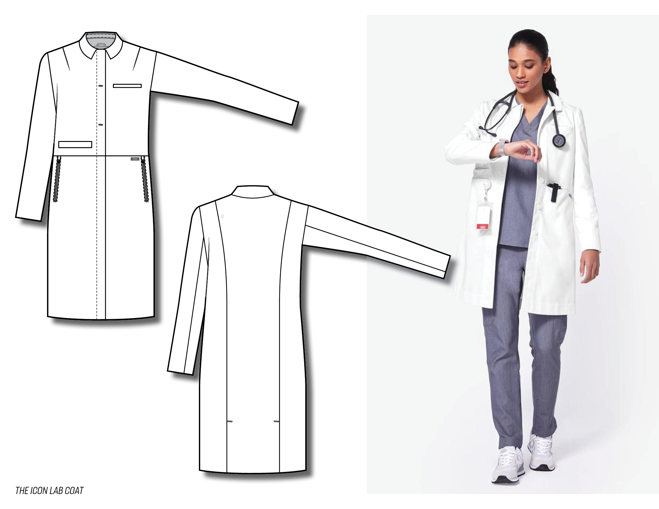 fleece lined lab coat
