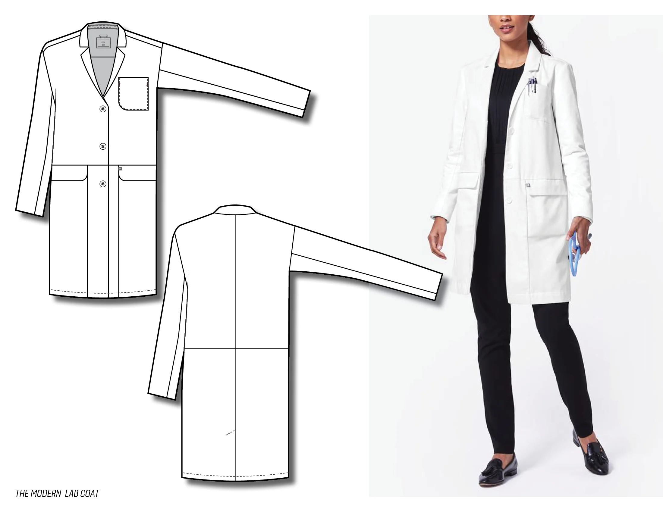 fleece lined white lab coat