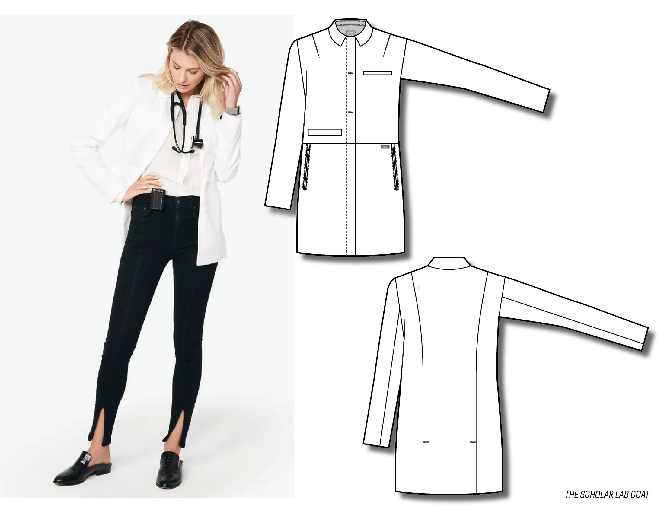 fleece lined lab coat