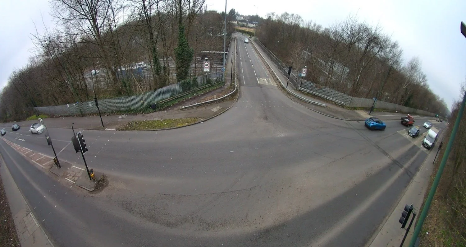 Detection zones on a live junction view from a NOW Wireless camera.