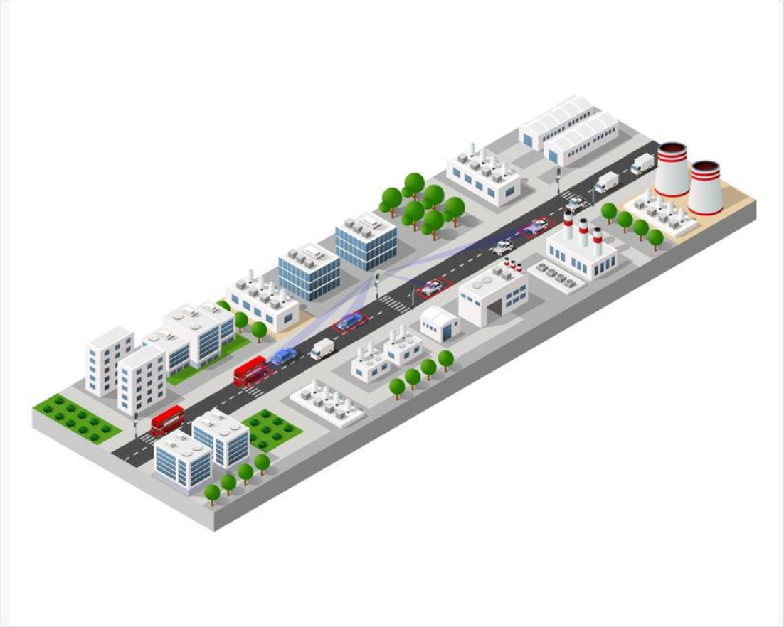 Wireless illuminating the street between junctions — devices added anywhere in line of sight.