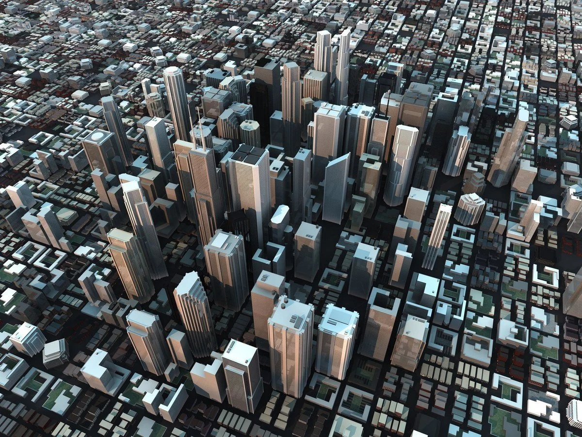 A wireless city — one street network chained across the whole area.