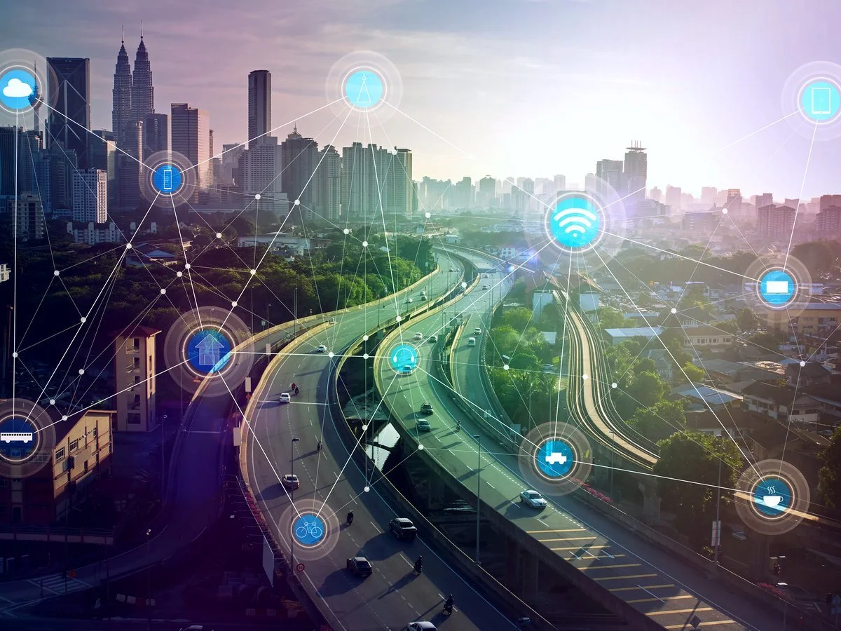 Connected city with IoT device overlay
