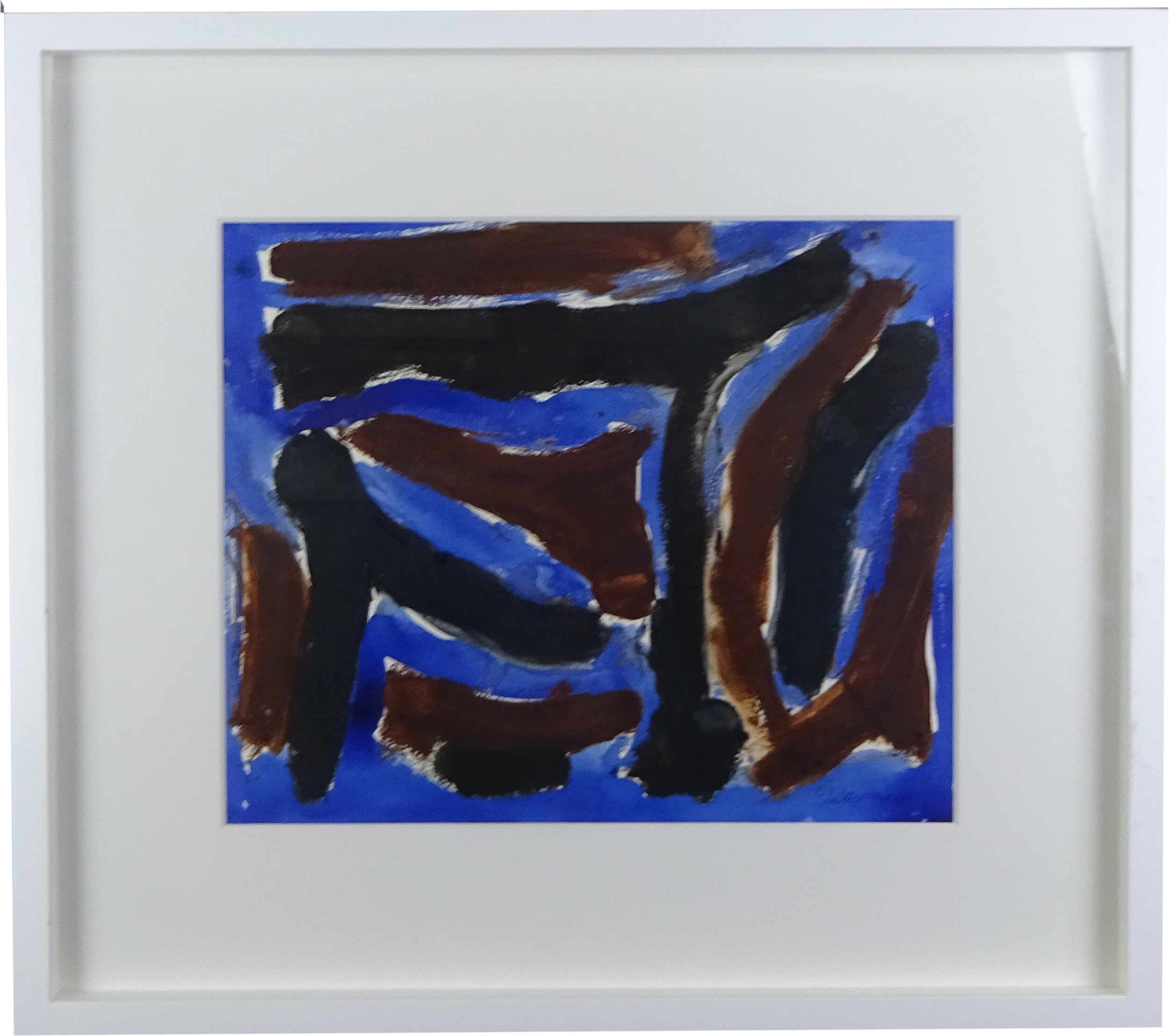  William Gear RA   (1915-1997)   Blue Forms   Gouache on paper, signed, 1994   9.5 x 11.5 inches paper size   16 x 18 inches framed size 