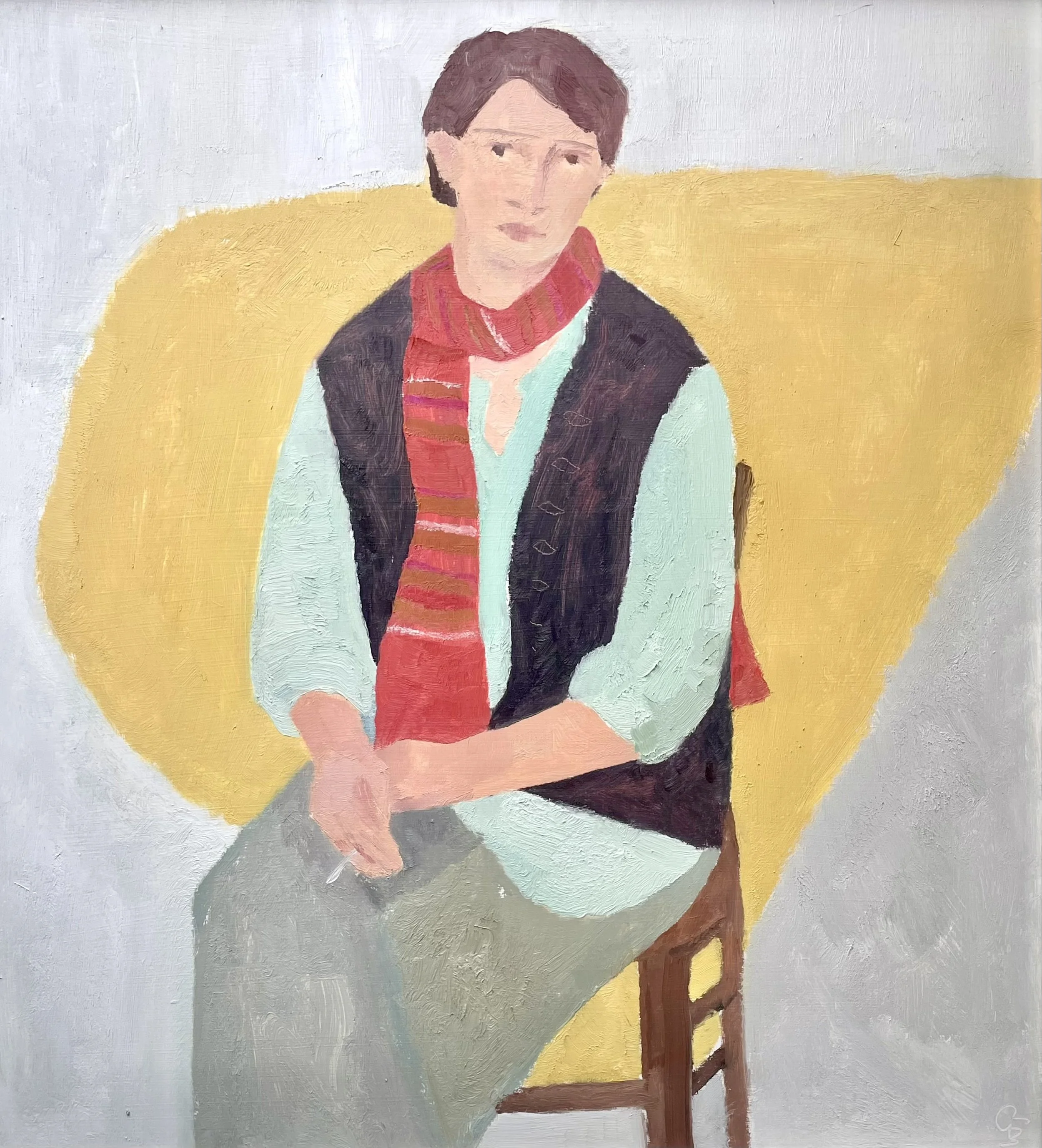 Figure with Striped Scarf