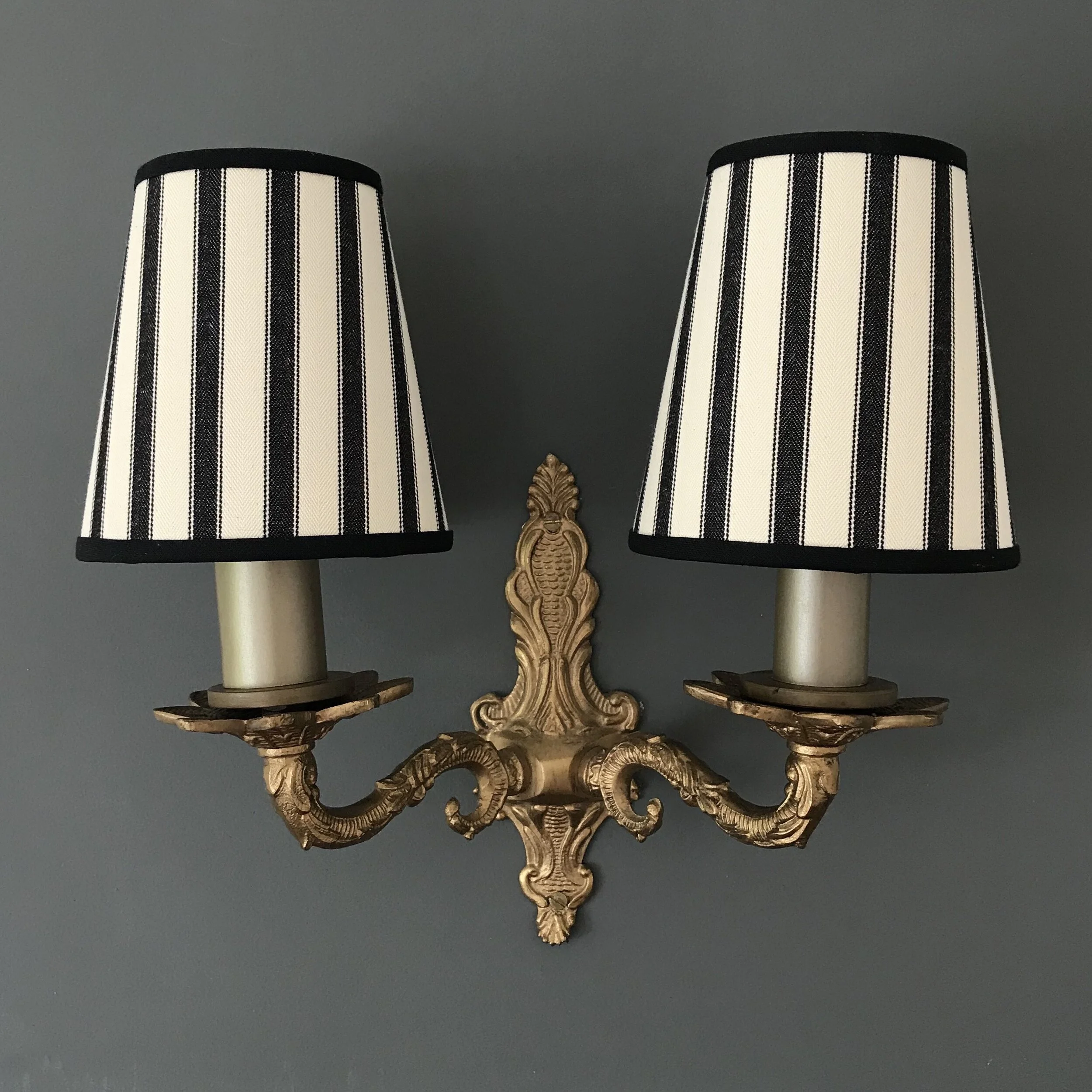 Black Ticking Stripe Candle Clip Lampshade