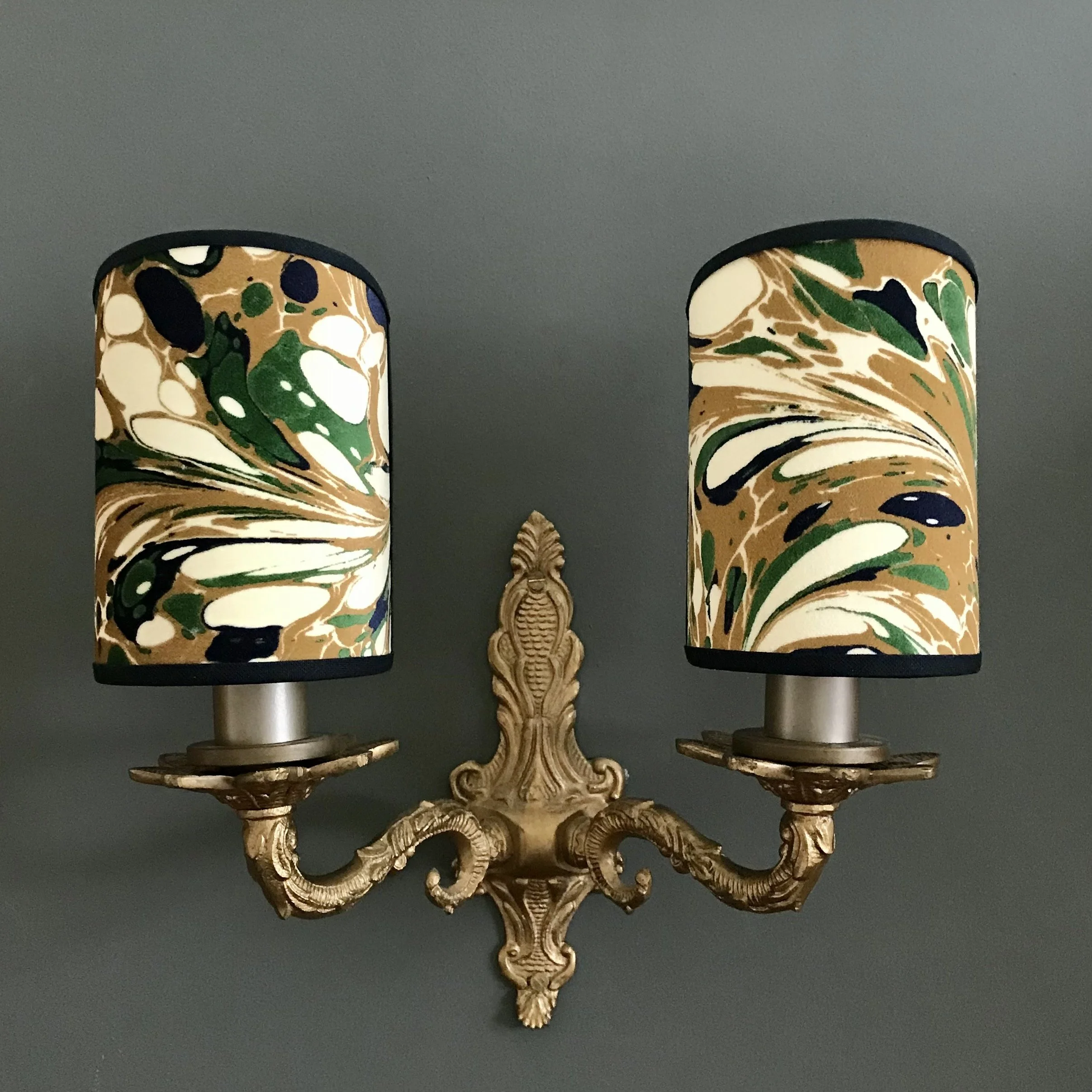 Dappled Velvet Half Candle Clip Lampshade