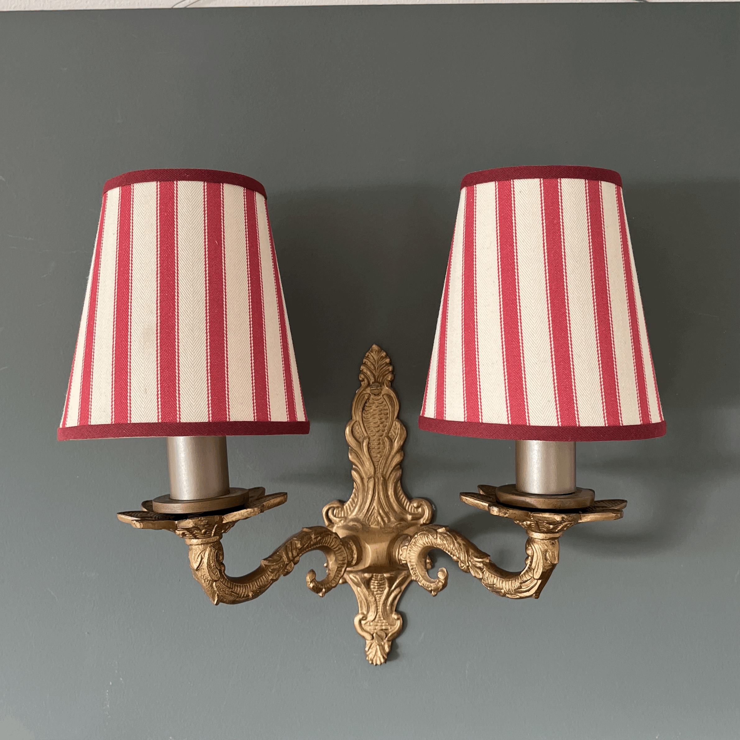 Peony Ticking Stripe Candle Clip Lampshade