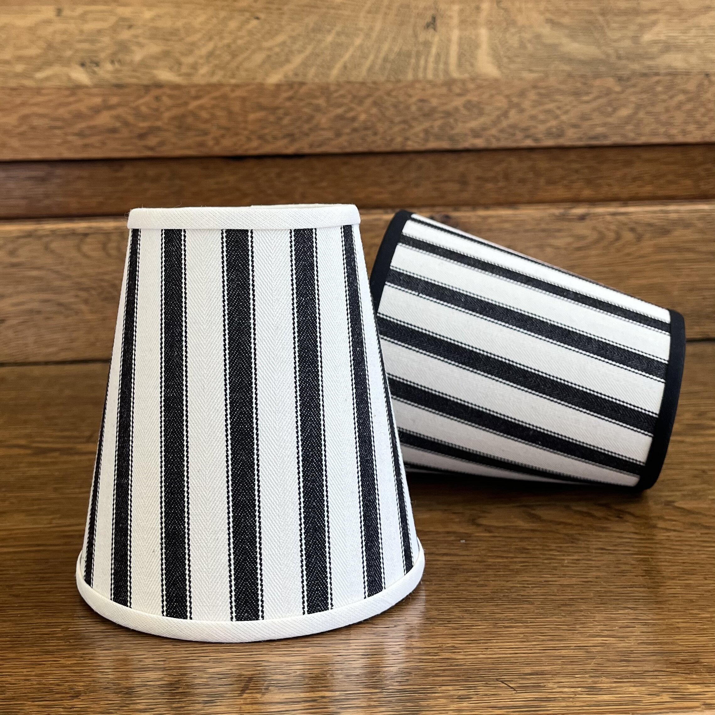 7.5" Round Black Clip-on Lamp Shade - Fabric With White Lining, Easy Install