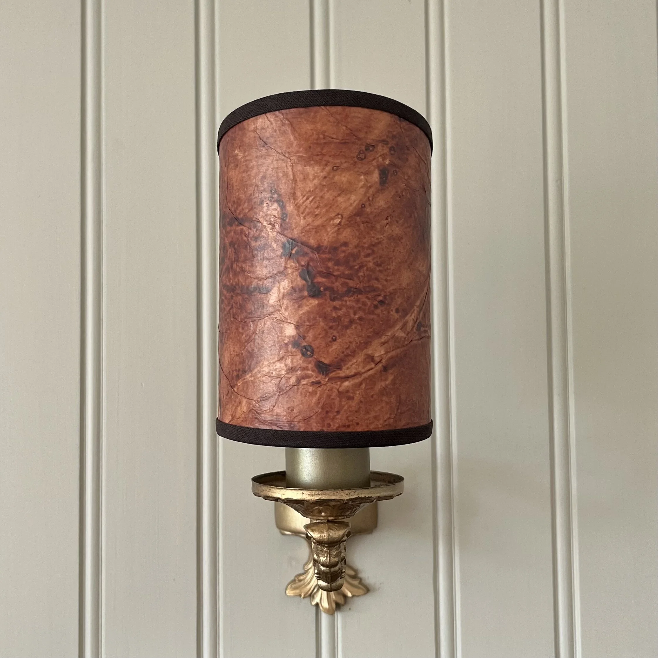 Paper Leather Effect Half Lampshade