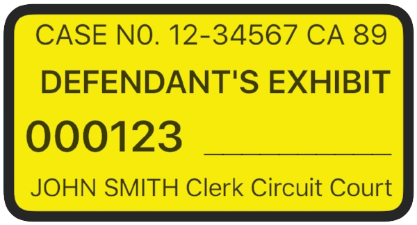 TrialPad Exhibit Sticker