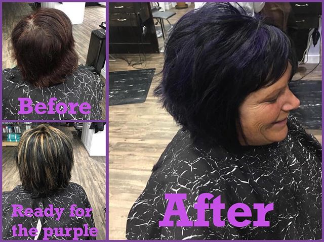 #beforeandafter #purplehair #haircolor