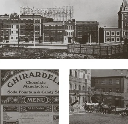 Historical Black and White Photos of Ghirardelli Square predating late 1800’s.