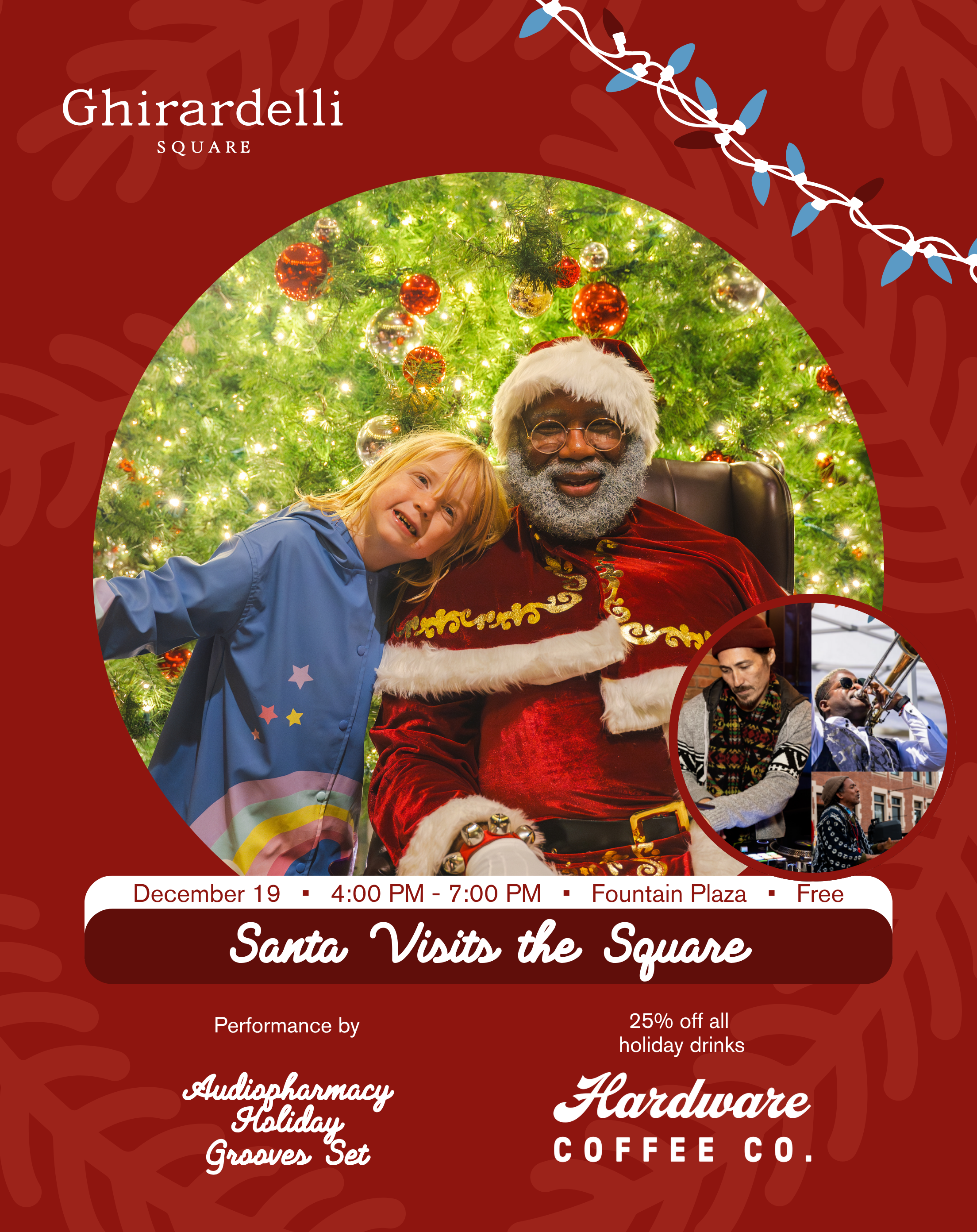 Santa Visits the Square featuring Audiopharmacy's Holiday Set  