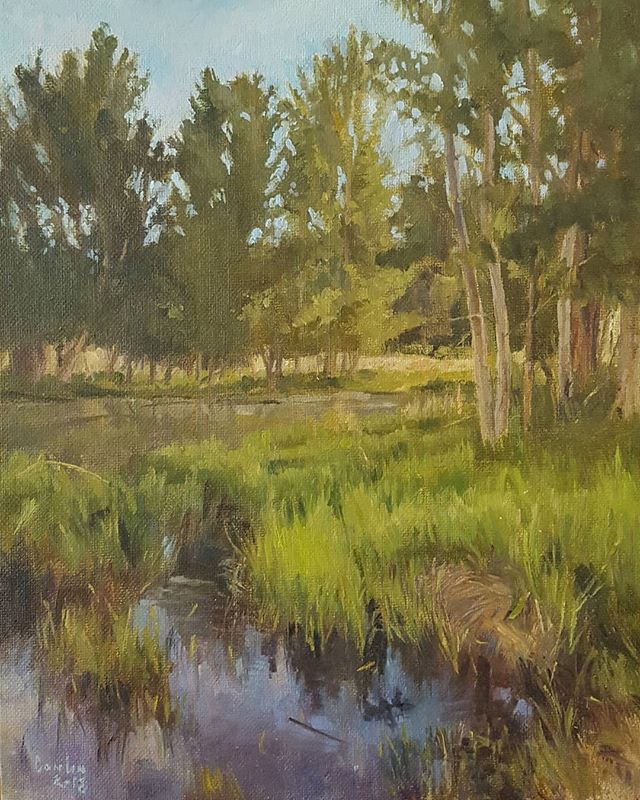 &quot;Sanctuary&quot;
Oil on canvas - 9 x 12

This little pond is across the street from our home here in Montana. I often walk through this park and enjoy the wildlife and natural beauty to get inspired.

Over the next week or two I will be posting 