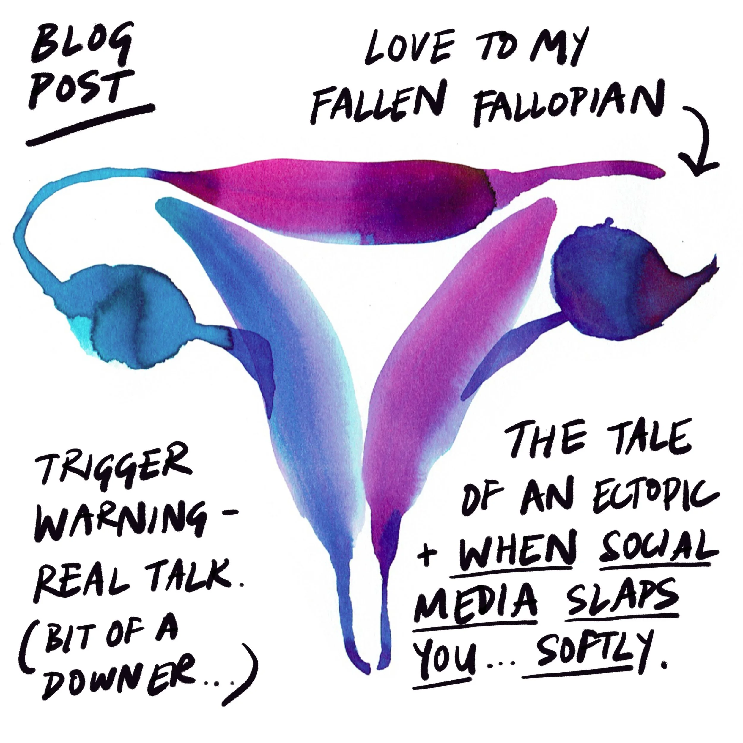 Sketchbook therapy - sending love to my uterus.