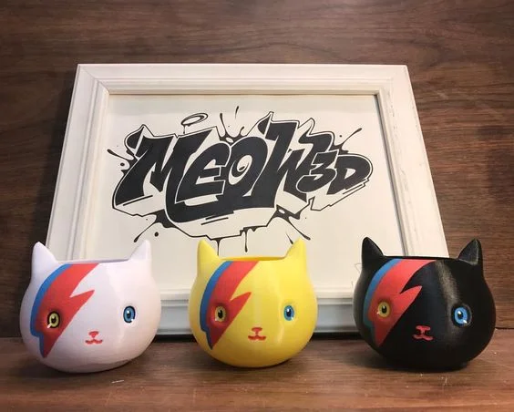 Do you love David Bowie? So do we! Here we pay tribute to the legendary David Bowie with a custom paintjob. Would you like to have a cat painted into another iconic star? We can do that as well, just shoot us a message and we'll gladly create a custom cat for you! Shop Now: https://www.etsy.com/listing/553526938/david-bowie-meow-cat-mothers-day-gift?ref=shop_home_active_9