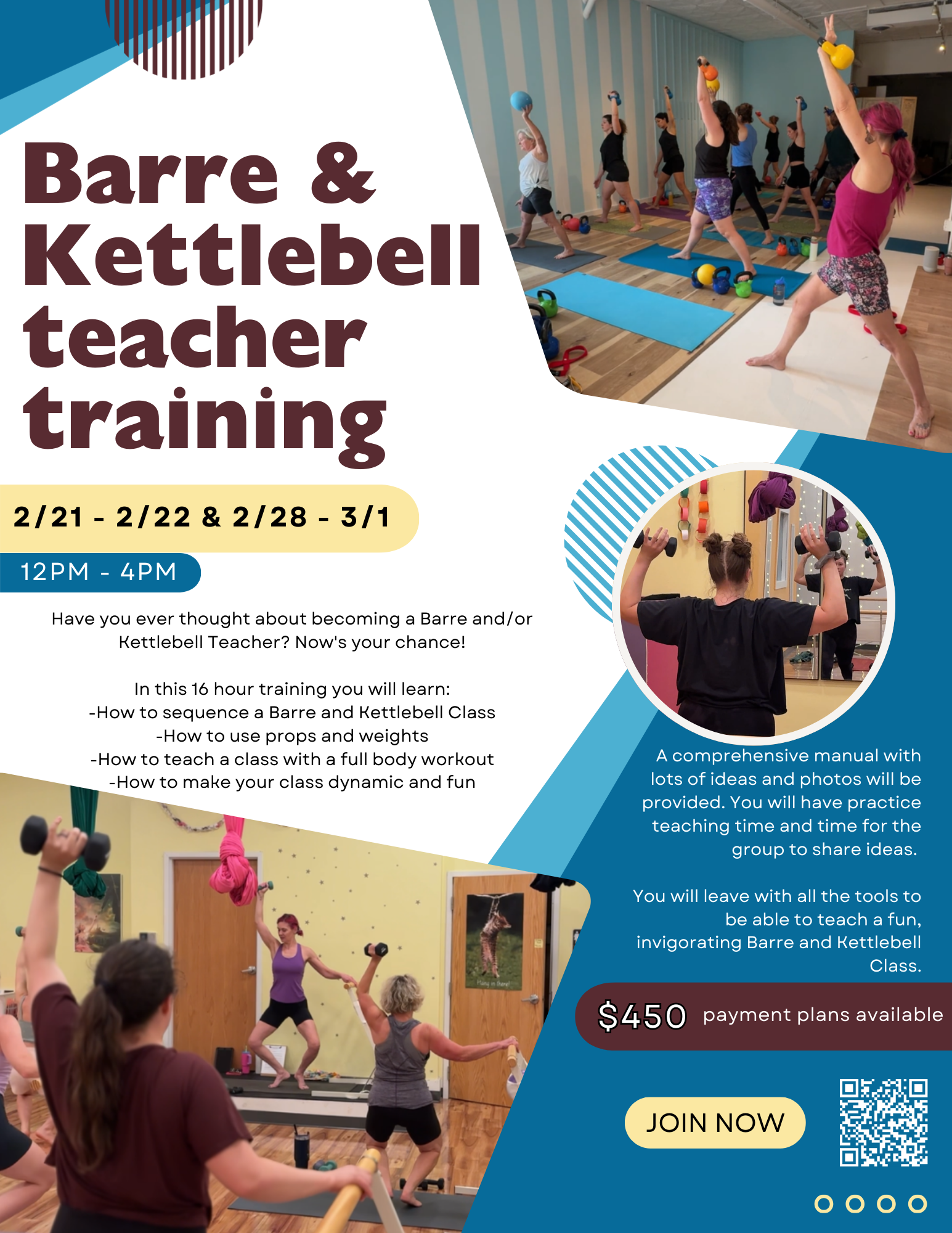 Barre and Kettlebell Teacher Training