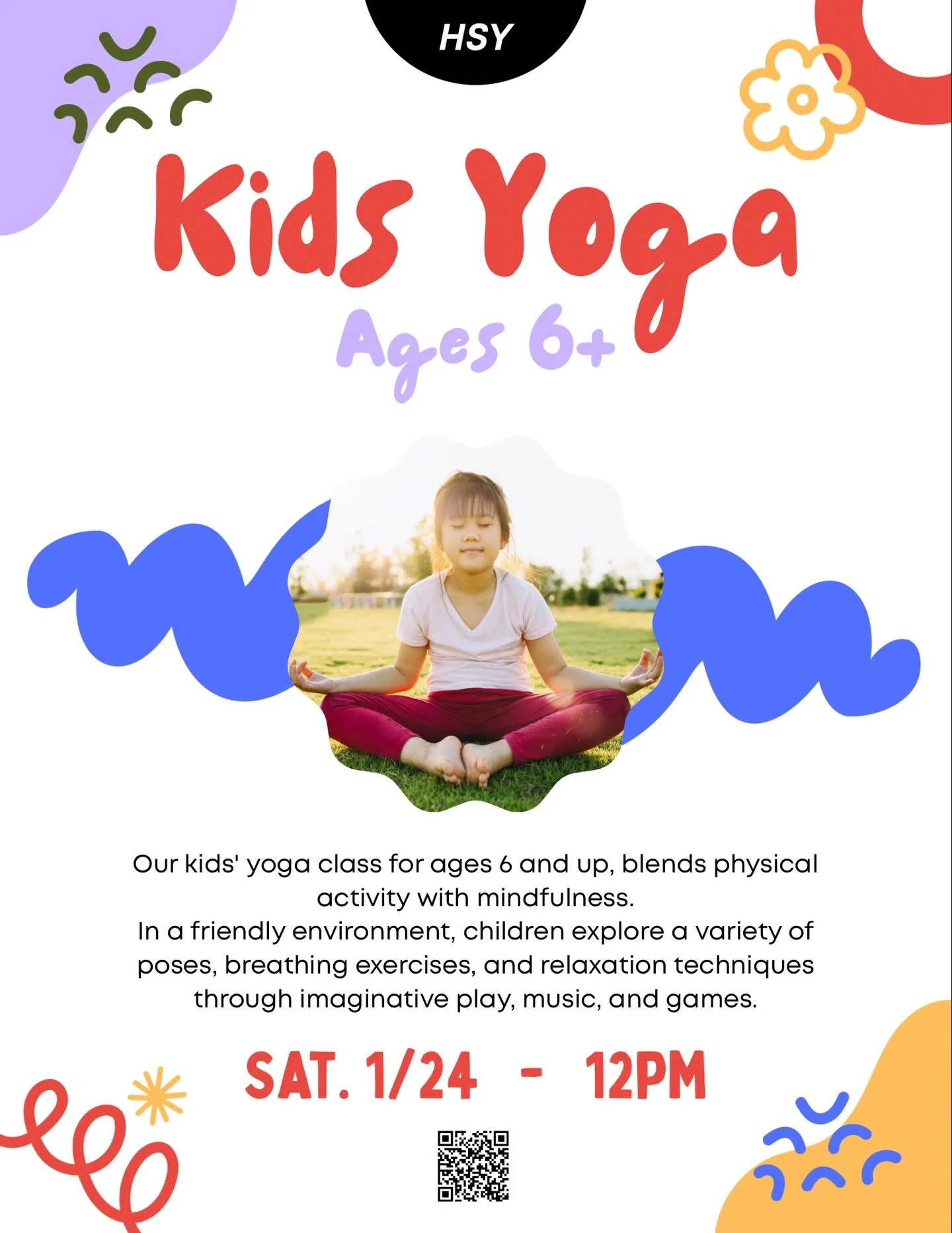 KIDS YOGA- this Saturday January 24, 12pm
Tiny poses, big smiles 🧘&zwj;♀️✨
Play, move, imagine&mdash;kids yoga fun! 🌈

#kidsyoga #yoga #kidsclasses