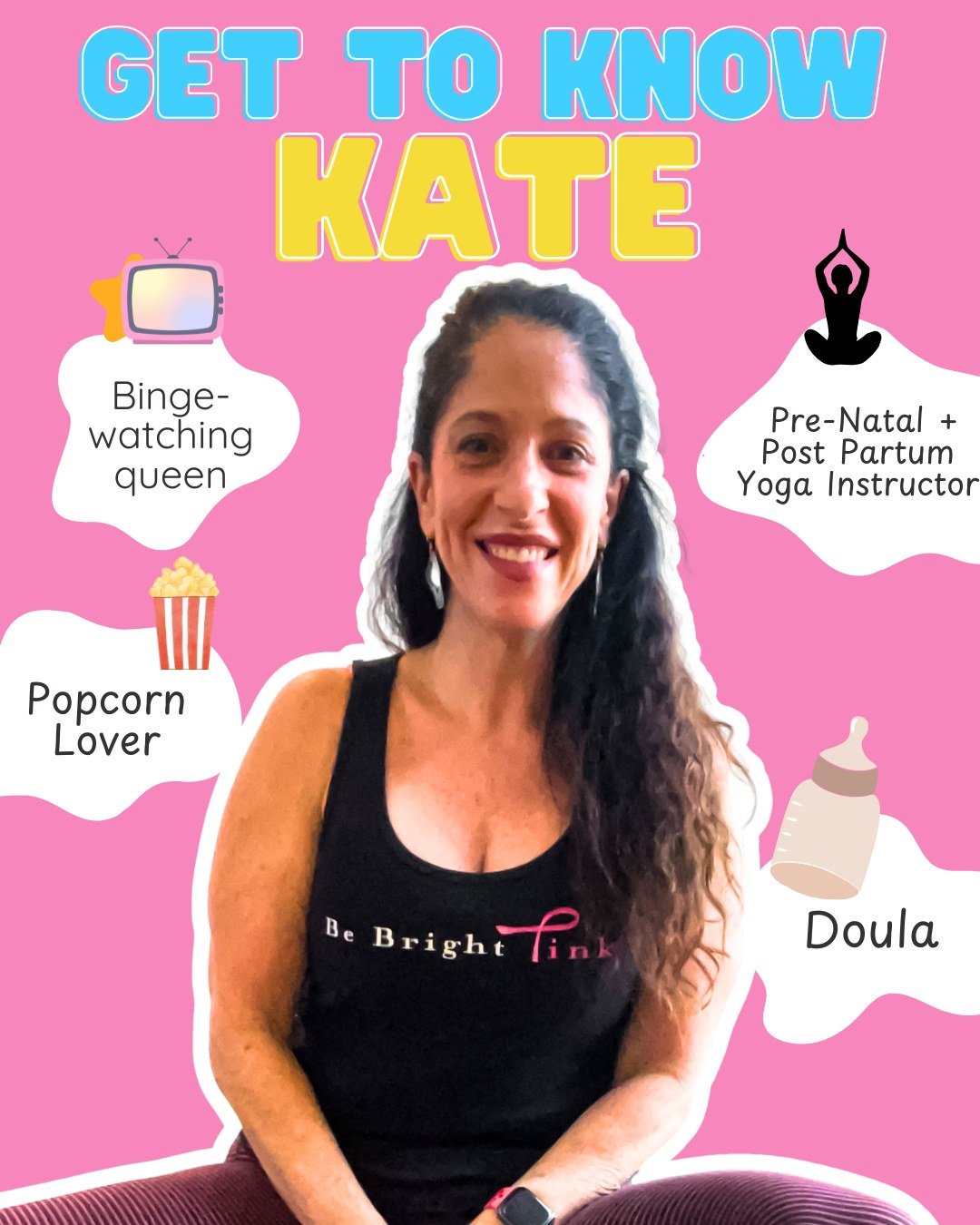 ✨ Meet Kate Gonzalez (she/her)! ✨

Mom. Grandma. Dog mom. Doula. Yoga teacher. Popcorn enthusiast. 🍿 Kate does it ALL, and she brings every bit of that big, warm energy to her classes here at Hello Sunshine Yoga!

With a deep passion for prenatal &a