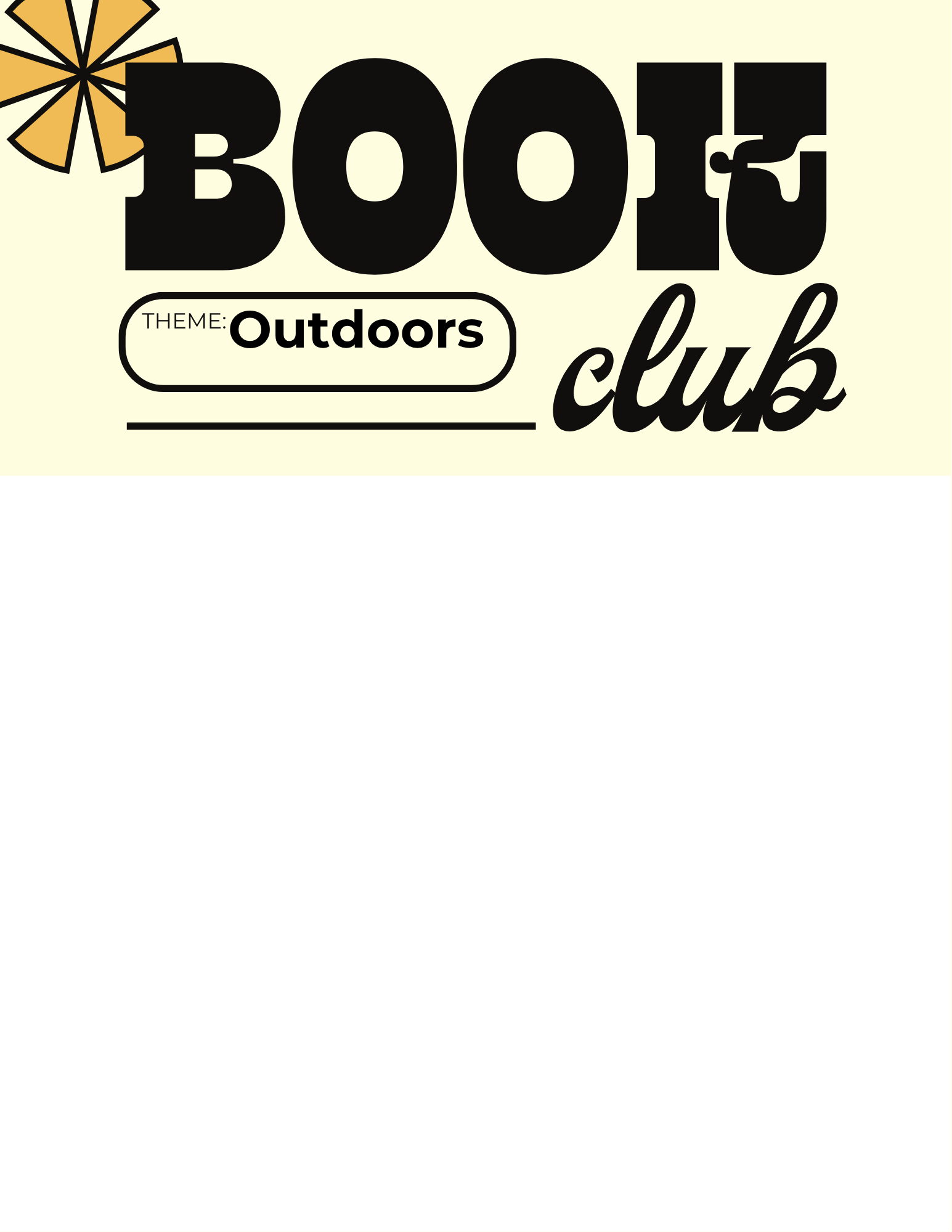 Book Club- Theme: Outdoors