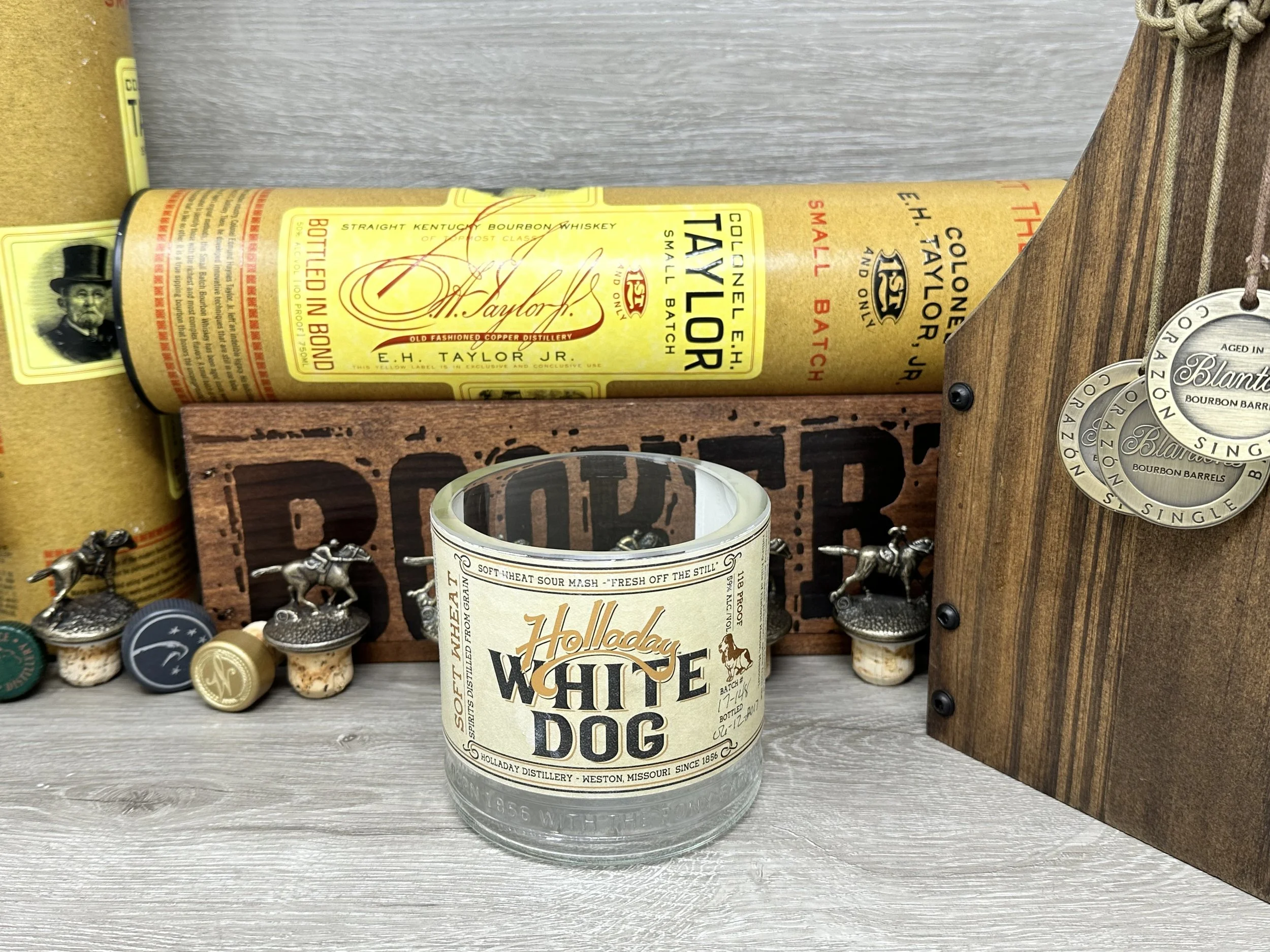 Holiday White Dog Candle