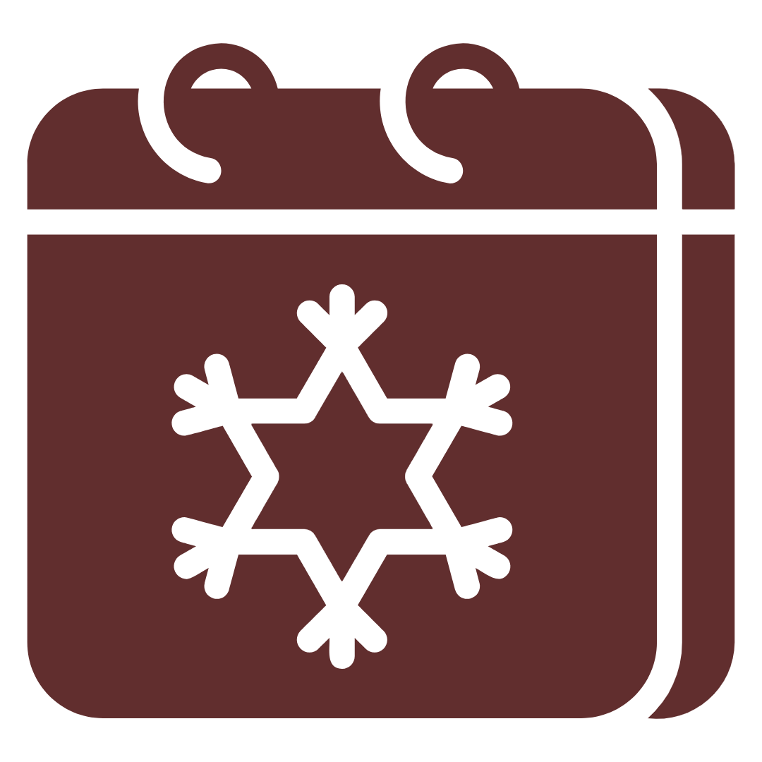 Calendar with Snowflake Graphic