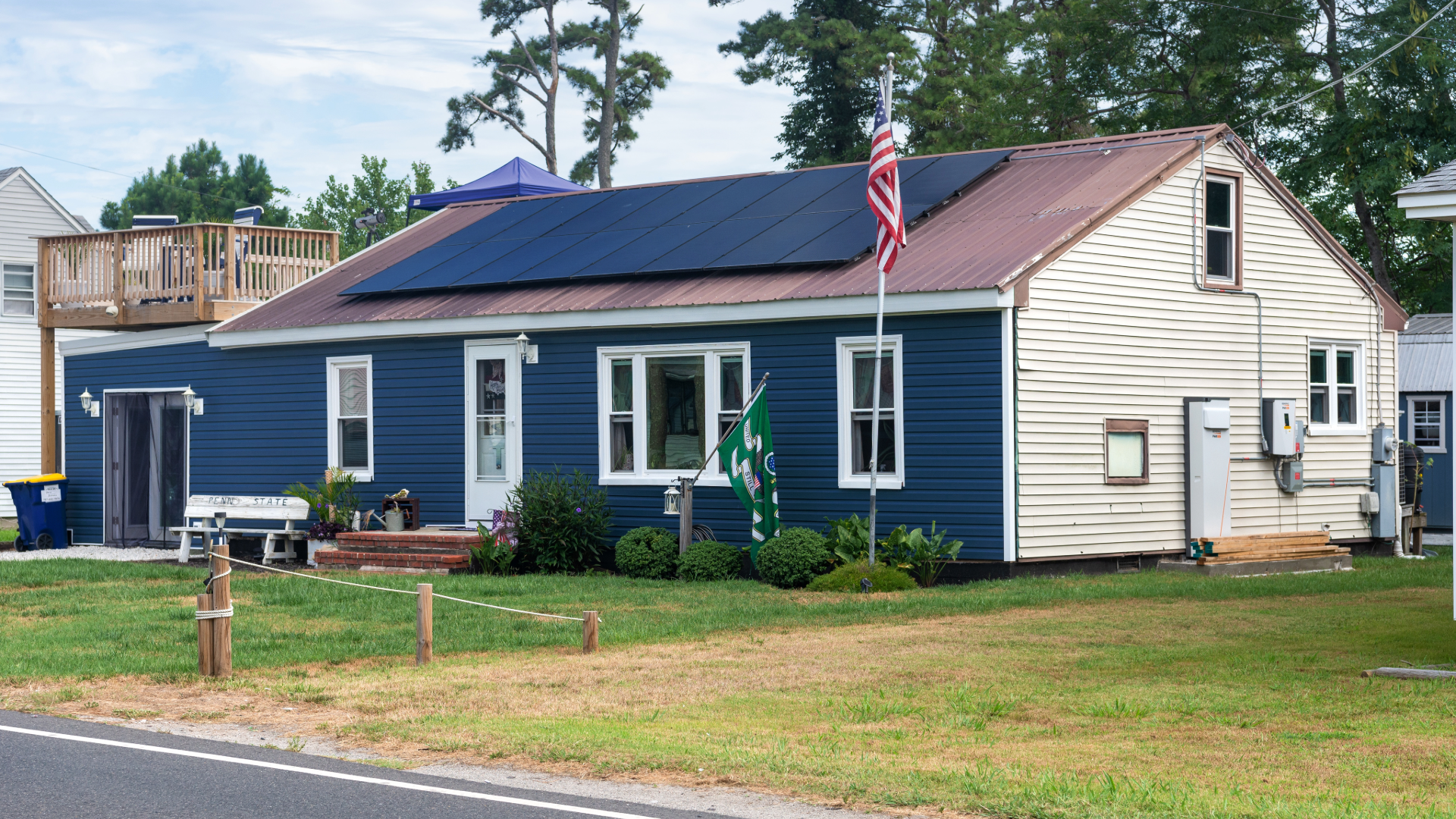 Home with solar panels on the roof
