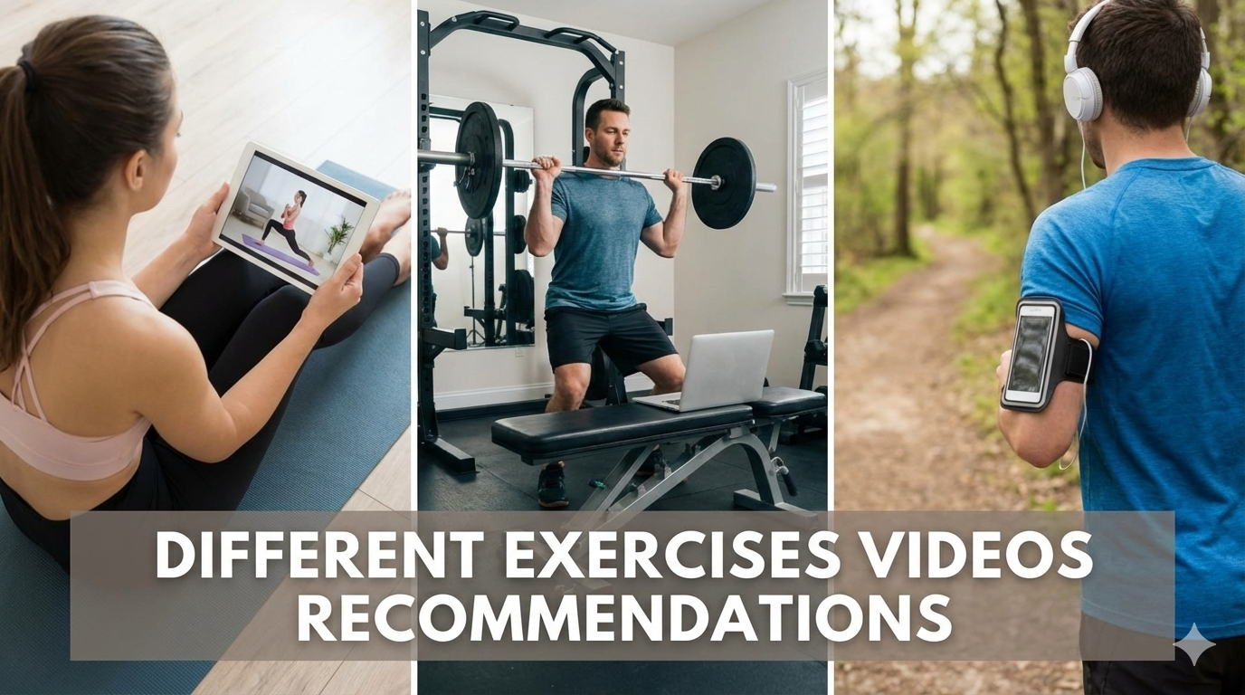 yoga, pilates, slow jogging, weight training