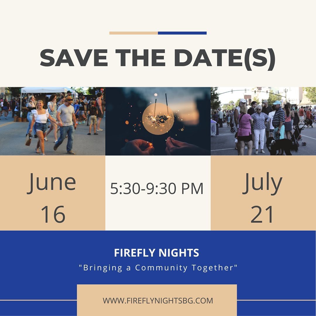 Mark your calendars for Firefly Nights! June 16 &amp; July 21, 5:30-9:30 PM! We are looking for sponsors and volunteers for 2023!