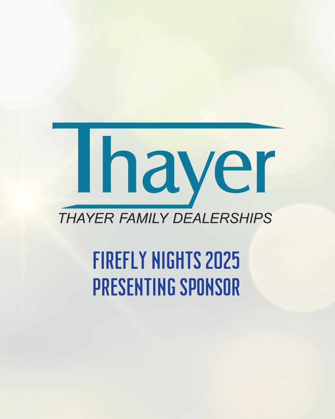 Start your engines &mdash; Firefly Nights is back, and we&rsquo;re rollin&rsquo; in style!
We&rsquo;re pumped to announce Thayer Family Dealerships as one of our Presenting Sponsors for the 2025 Firefly Nights Festival season!

They&rsquo;re not just