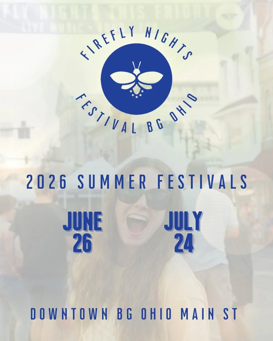 Mark your calendars! ✨

Firefly Nights 2026 Festivals are lighting up downtown BG! Join us on June 26 and July 24 on historic Main Street in Bowling Green, Ohio for two unforgettable summer nights.

More details coming soon &mdash; but for now, save 