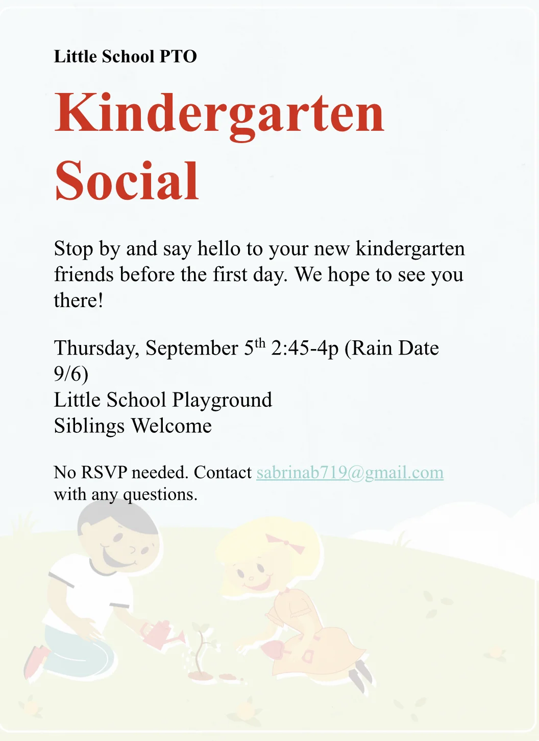 Kindergarten Social!