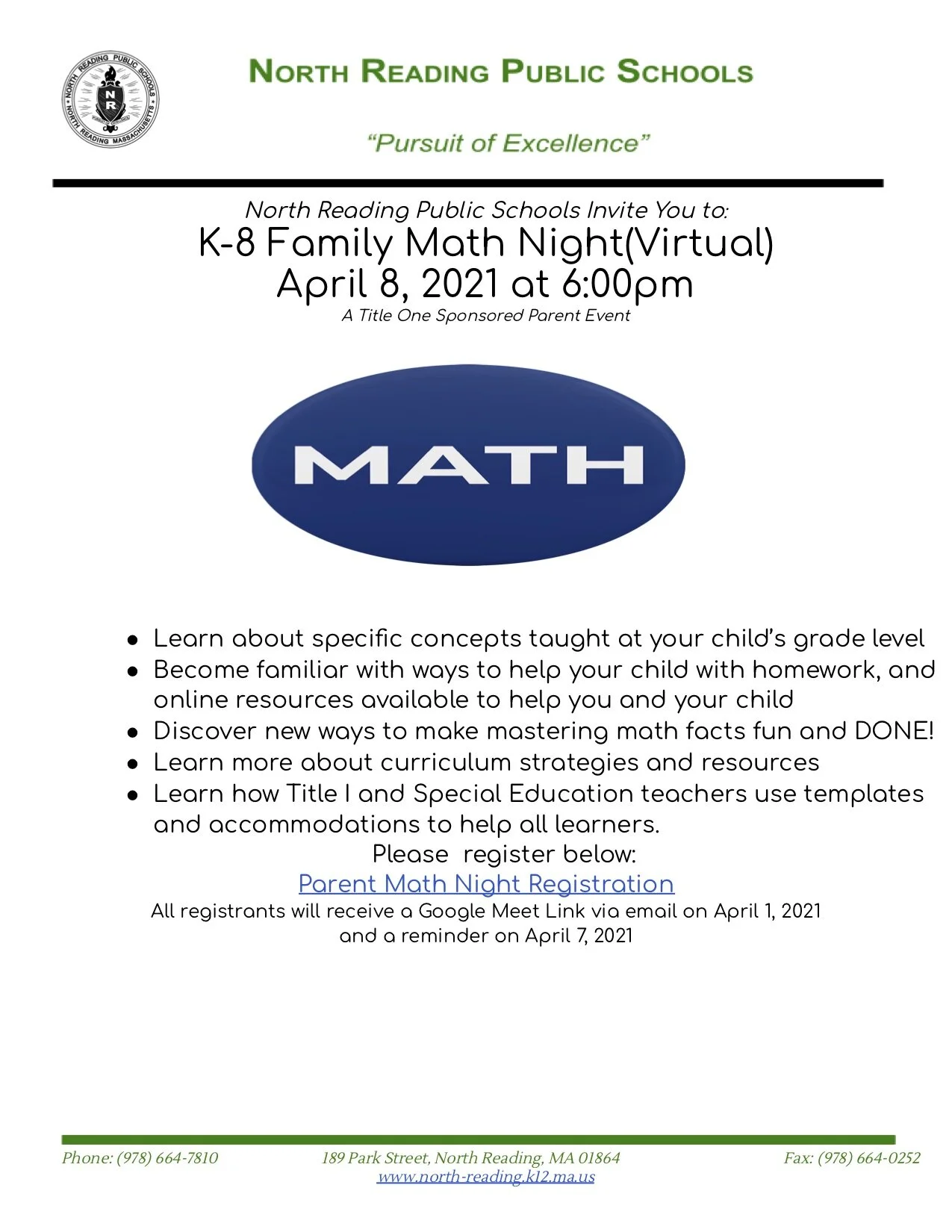 Math Night for Parents