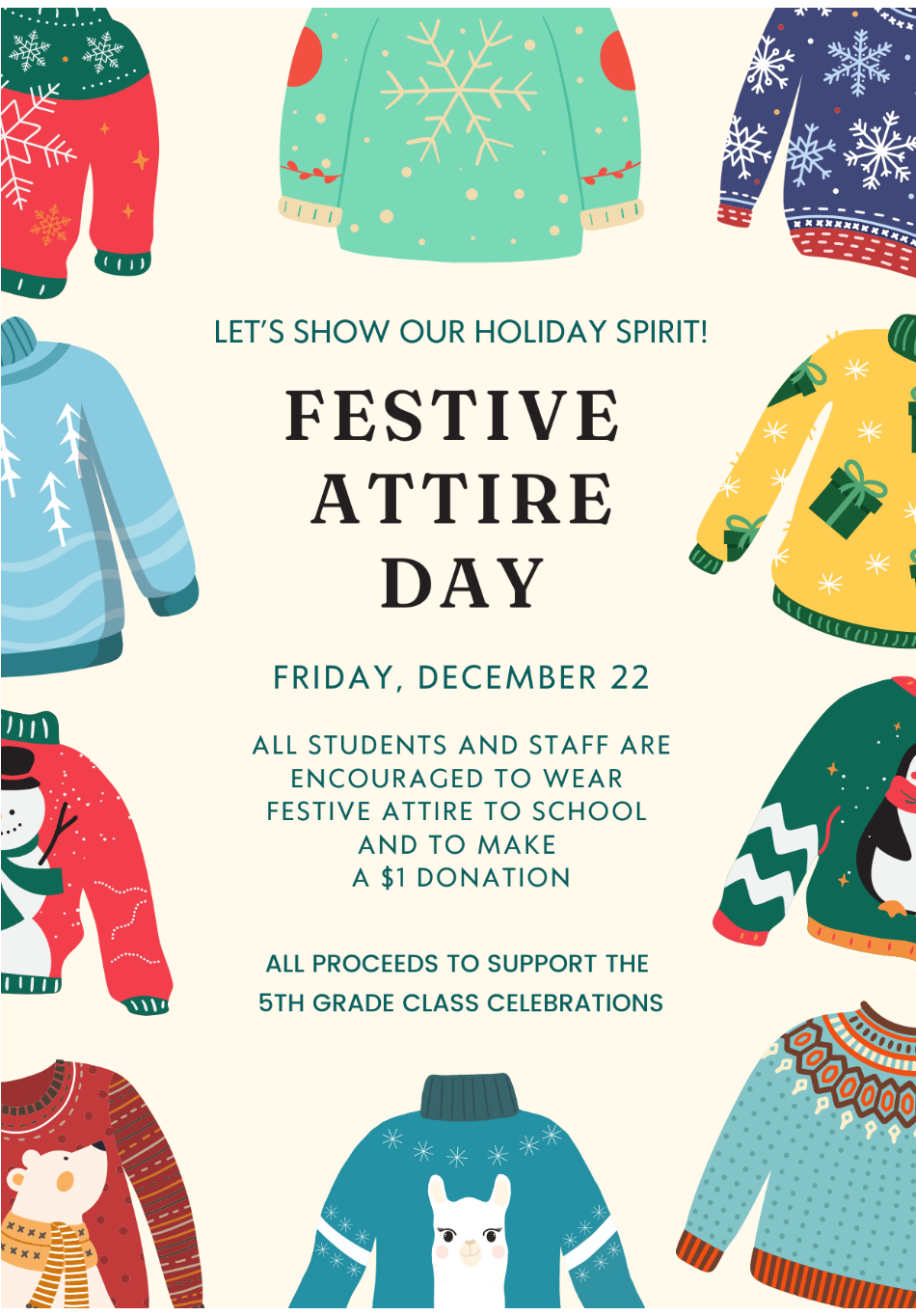 Festive Attire Spirit Day