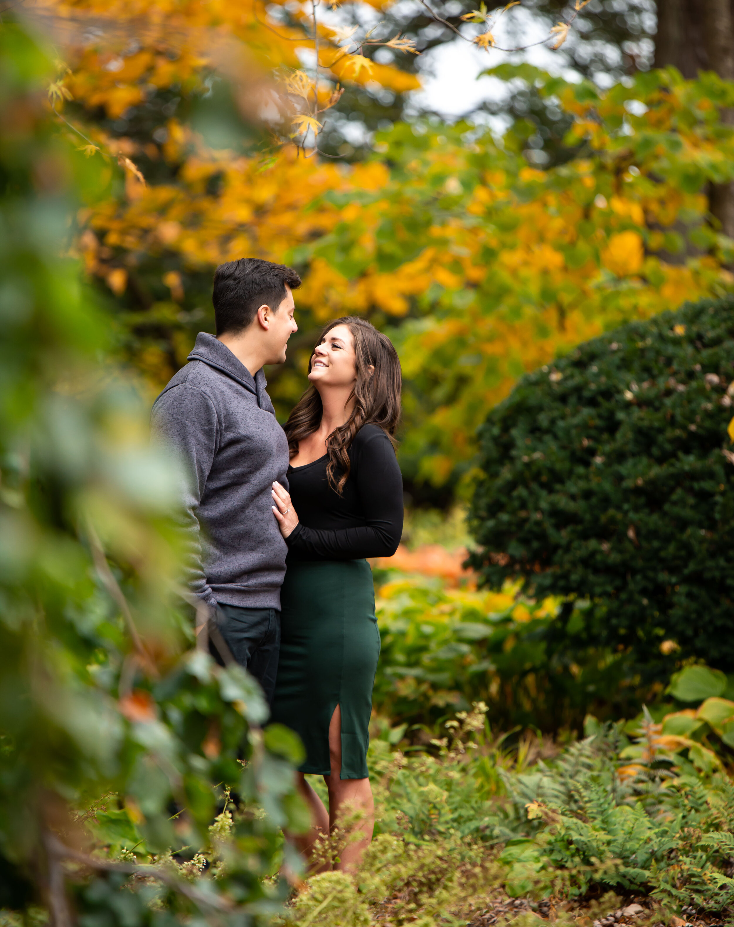 Autumn Engagement Photography at Cantigny Gardens and Park